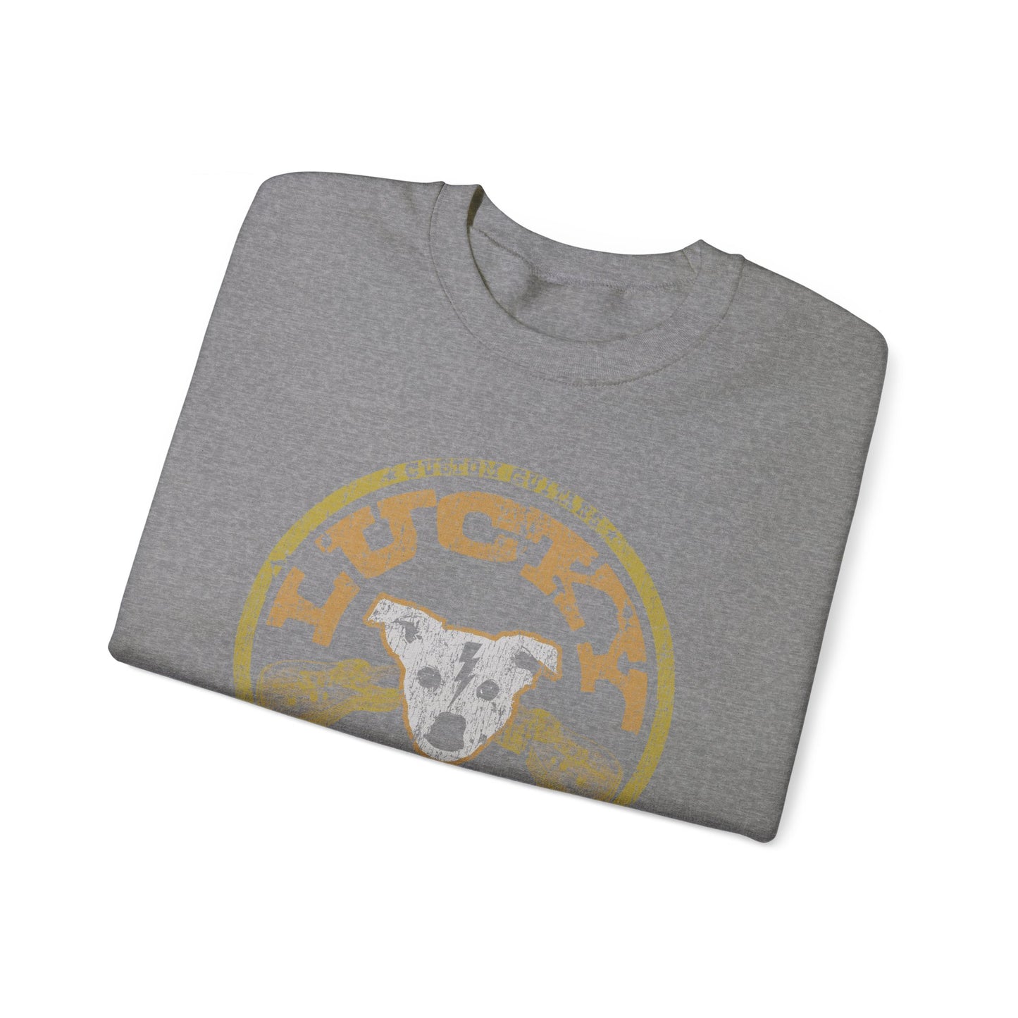 UK Buyers ONLY- Lucky Dog Guitars Dog-Head Logo Sweatshirt - Heavy blend crewneck. Tennessee America Guitar Company Country Music USA