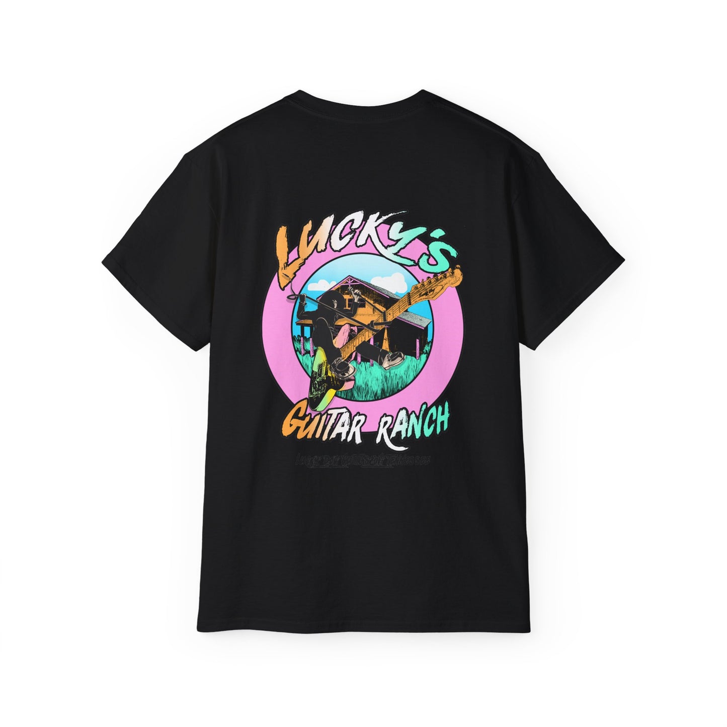 Lucky Dog Guitar Ranch Surf Rodeo Shirt Retro 80's Buckin' Bronco Guitars Beach Country Music Vintage USA