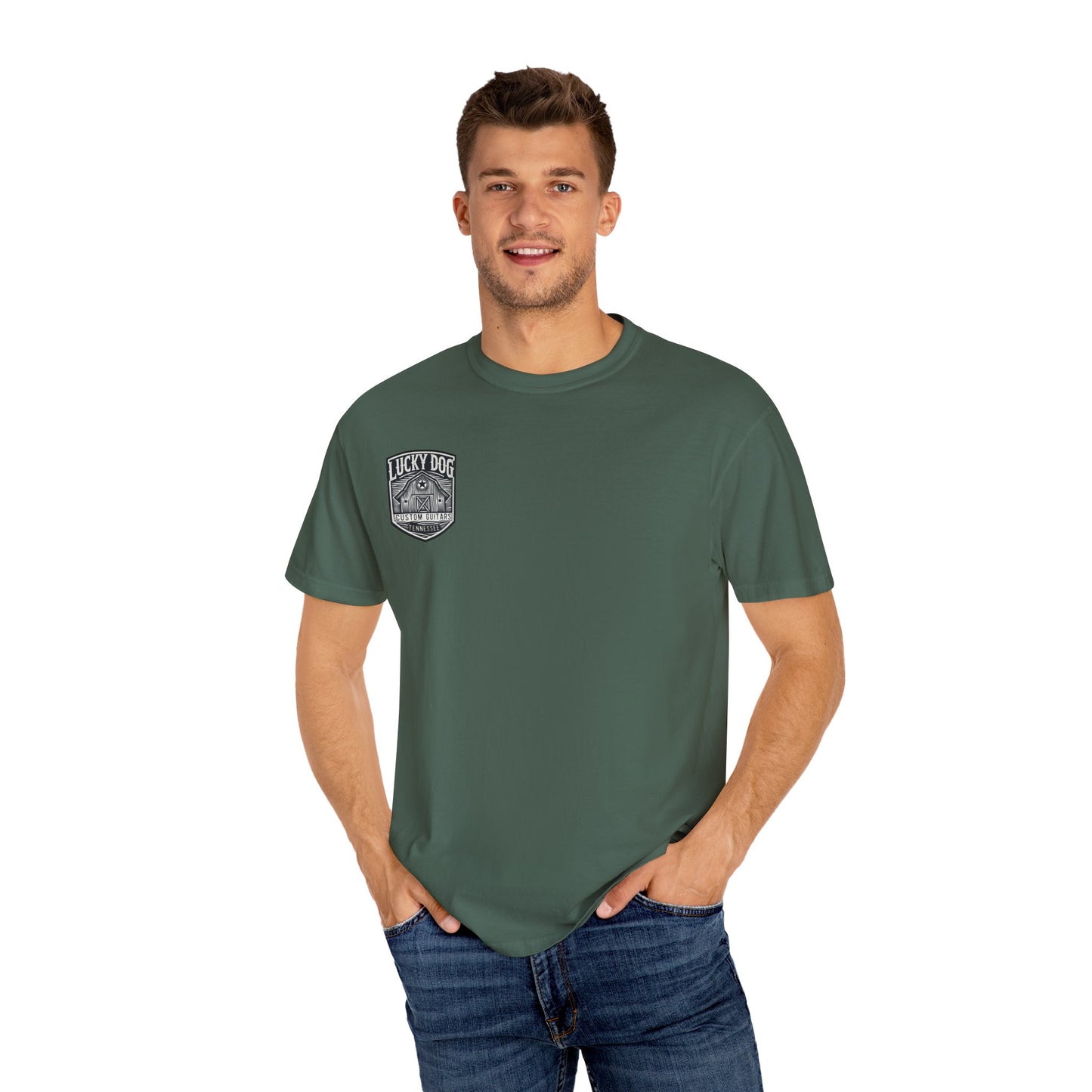 Lucky Dog 2024 Premium Comfort Colors Barn Built Eagle Tee Mountain Hollow Guitars Barn Honky Tonk T-shirt Tennessee USA