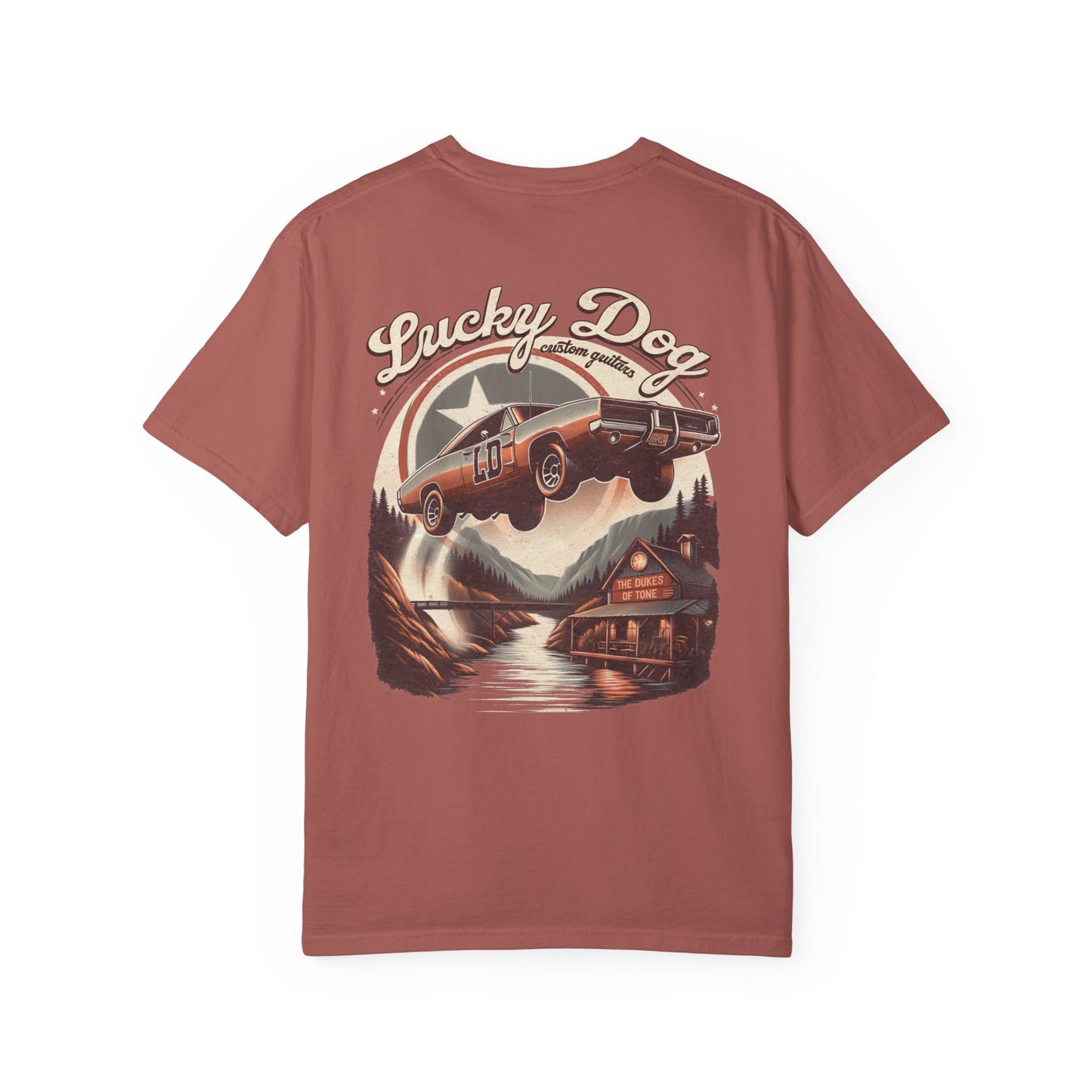 Lucky Dog 2024 Premium Comfort Colors Duke Boys Parody Tee Mountain Hollow Guitars Barn Honky Tonk T-shirt Tennessee Hazzard USA