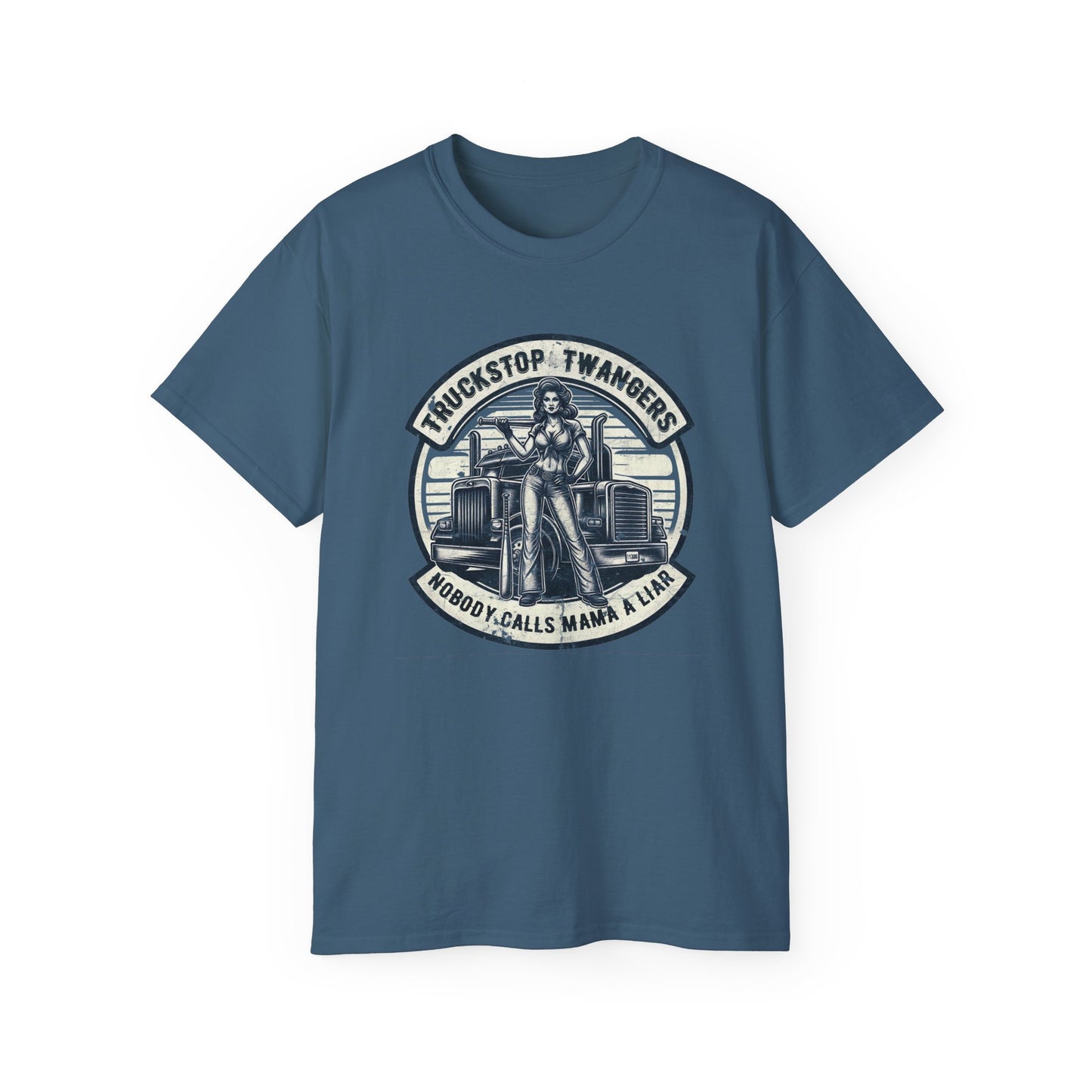 Truckstop Twangers - Nobody Calls Mama a Liar Country music Tennessee T-shirt Mountain Hollow vintage trucker truckstop truck guitar USA