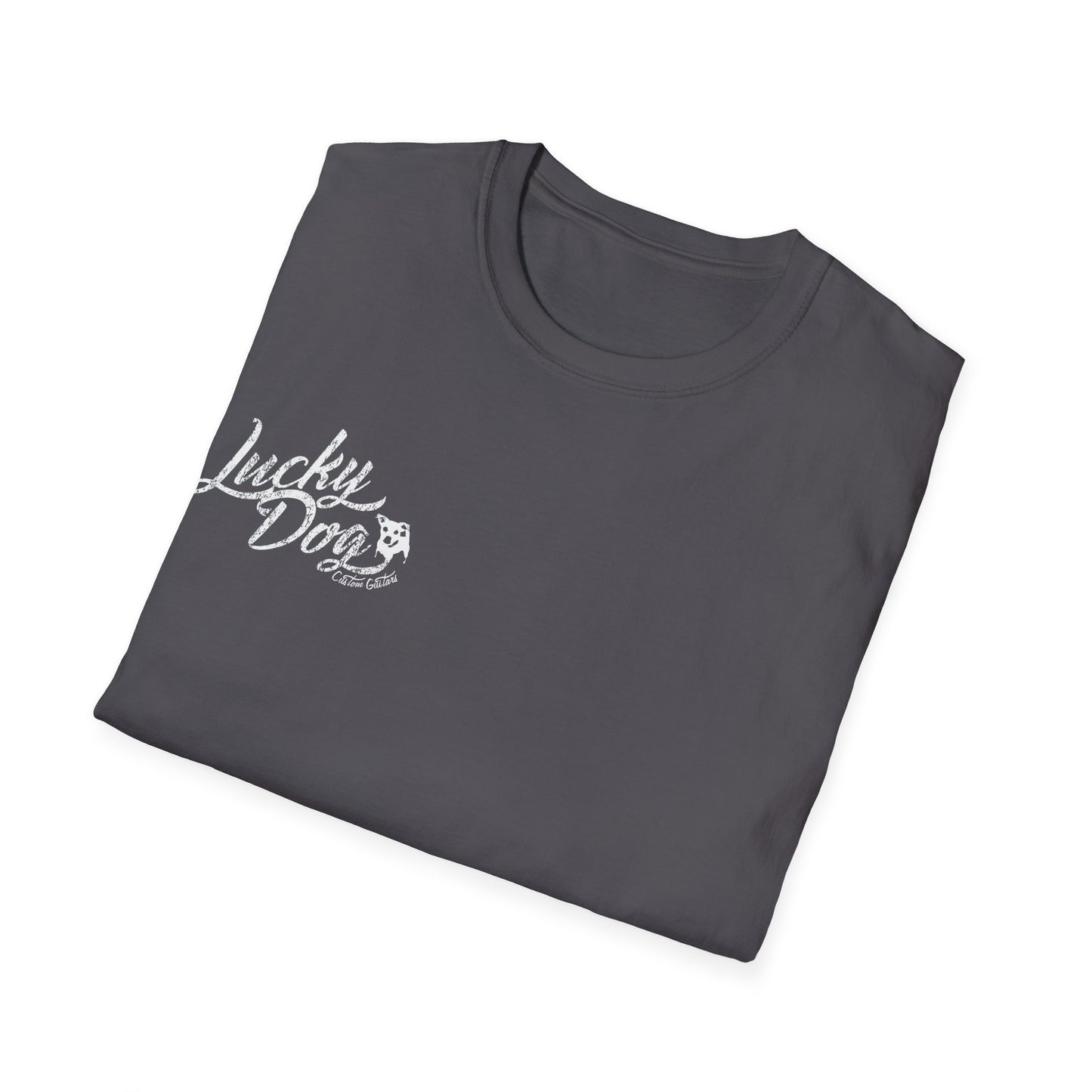 Australia Buyers only - Lucky Dog Custom Guitars Eagle Label T-shirt black Guitar Telecaster Lightning Greaser Rock-n-Roll USA Nashville