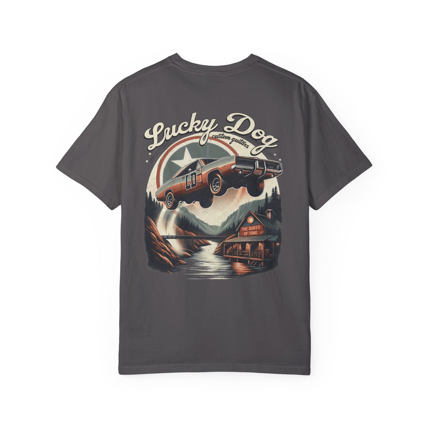 Lucky Dog 2024 Premium Comfort Colors Duke Boys Parody Tee Mountain Hollow Guitars Barn Honky Tonk T-shirt Tennessee Hazzard USA
