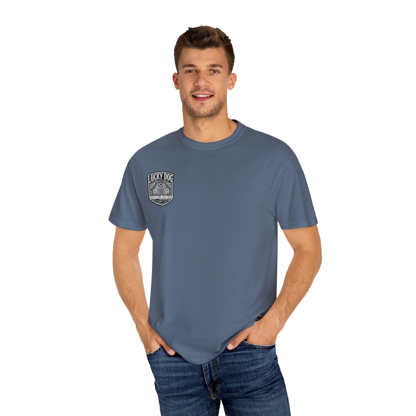 Lucky Dog 2024 Premium Comfort Colors Barn Built Eagle Tee Mountain Hollow Guitars Barn Honky Tonk T-shirt Tennessee USA