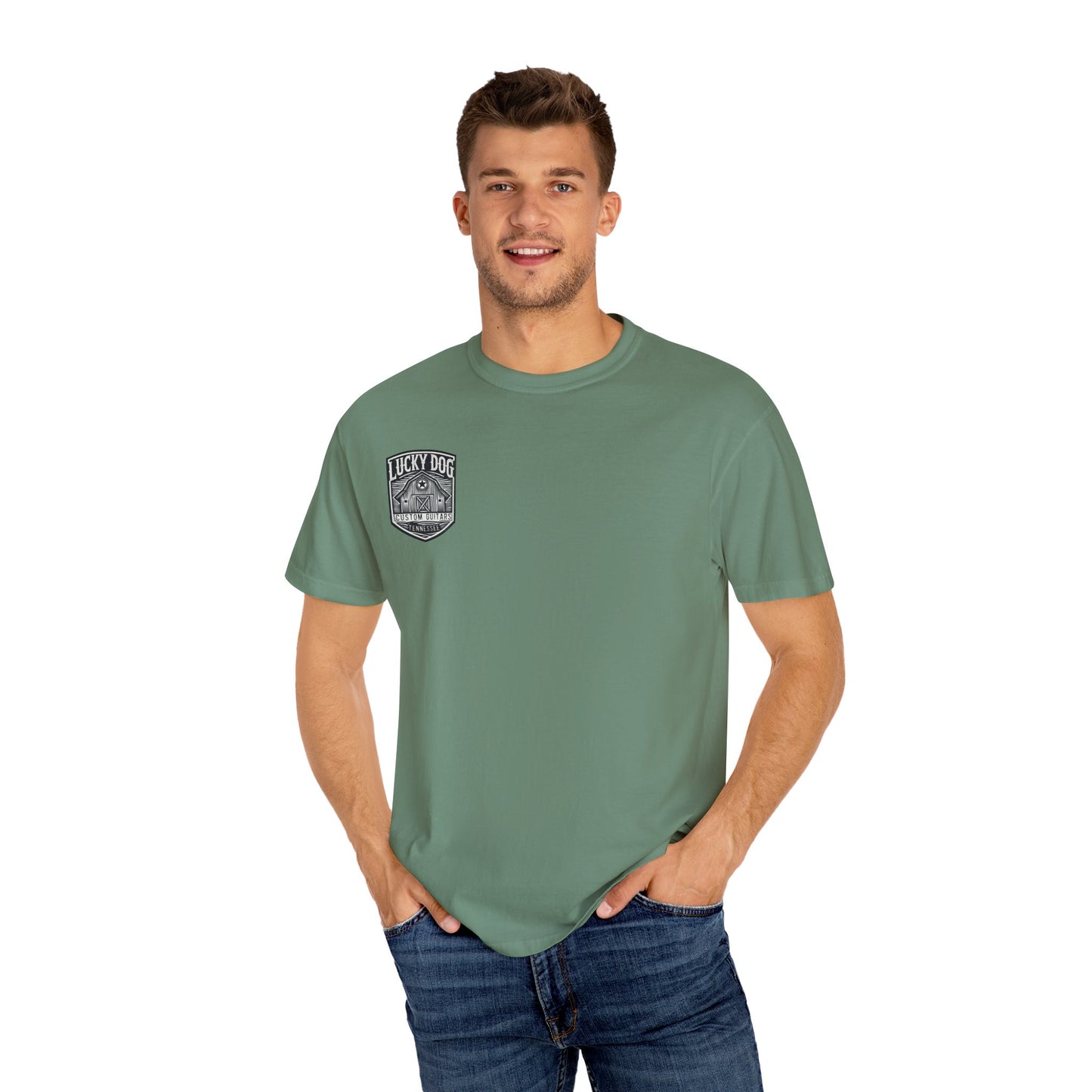 Lucky Dog 2024 Premium Comfort Colors Barn Built Eagle Tee Mountain Hollow Guitars Barn Honky Tonk T-shirt Tennessee USA