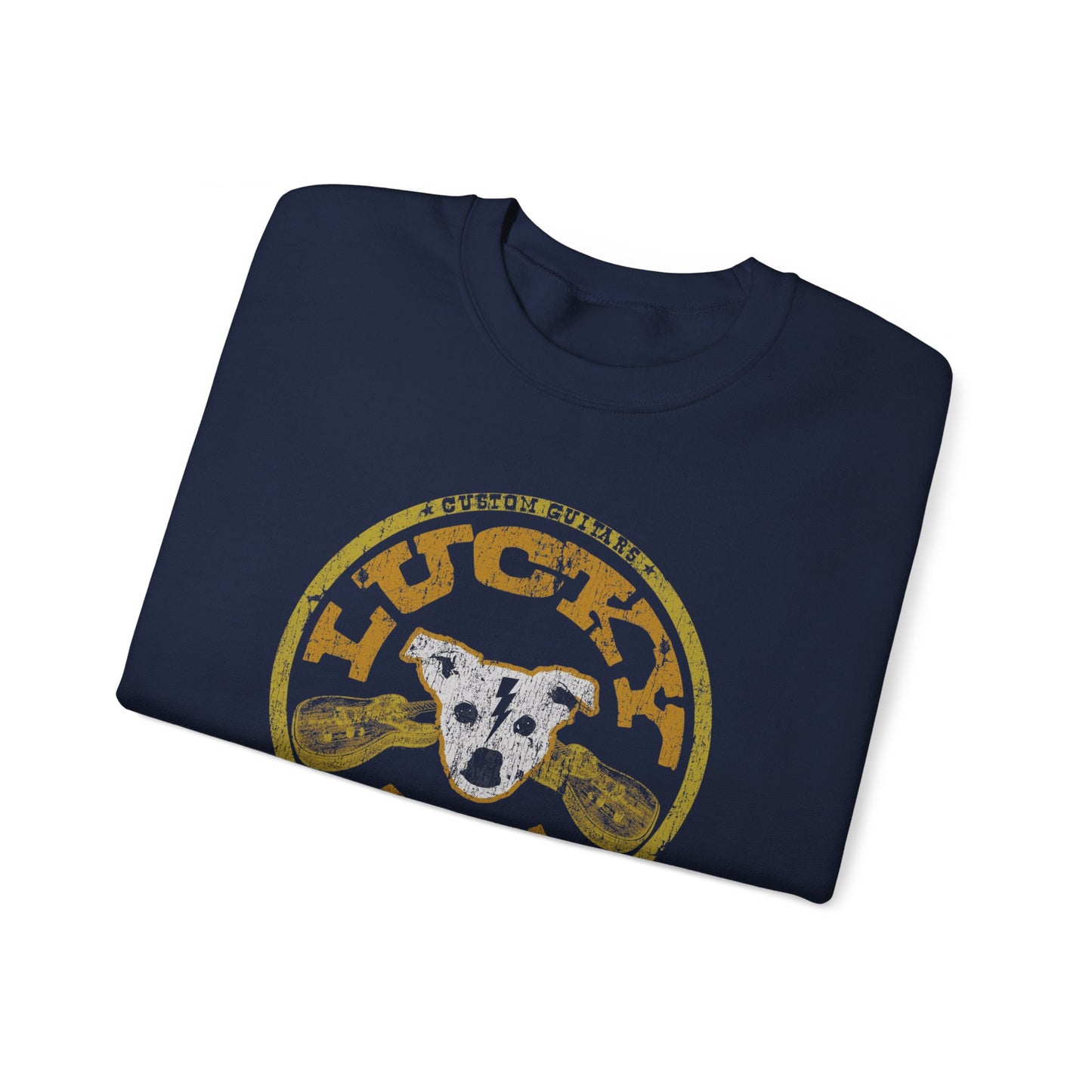 Lucky Dog Guitars Dog-Head Logo Sweatshirt - Heavy blend crewneck. Tennessee America Guitar Company Country Music USA