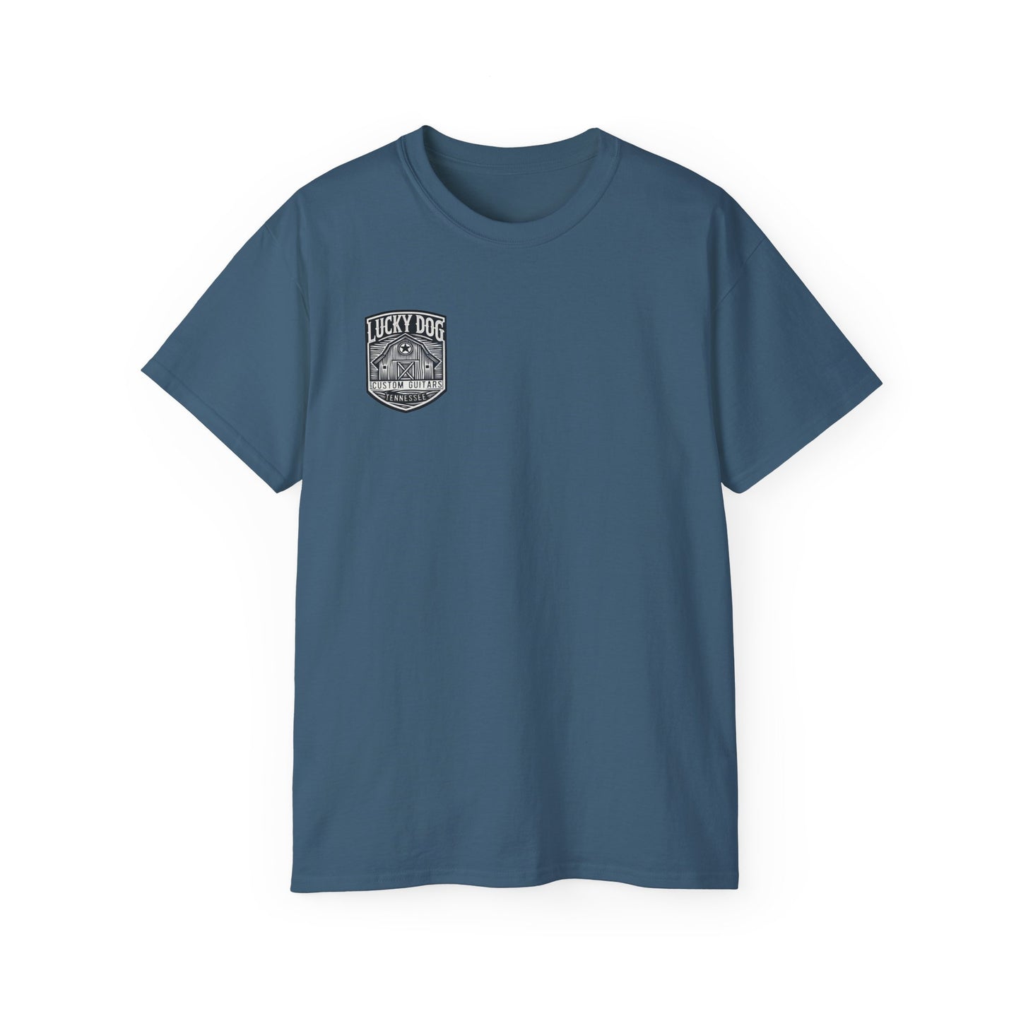 Lucky Dog Guitars 2024 BACK print Barn Built Eagle T-shirt Tennessee Custom Band Country Music Election USA