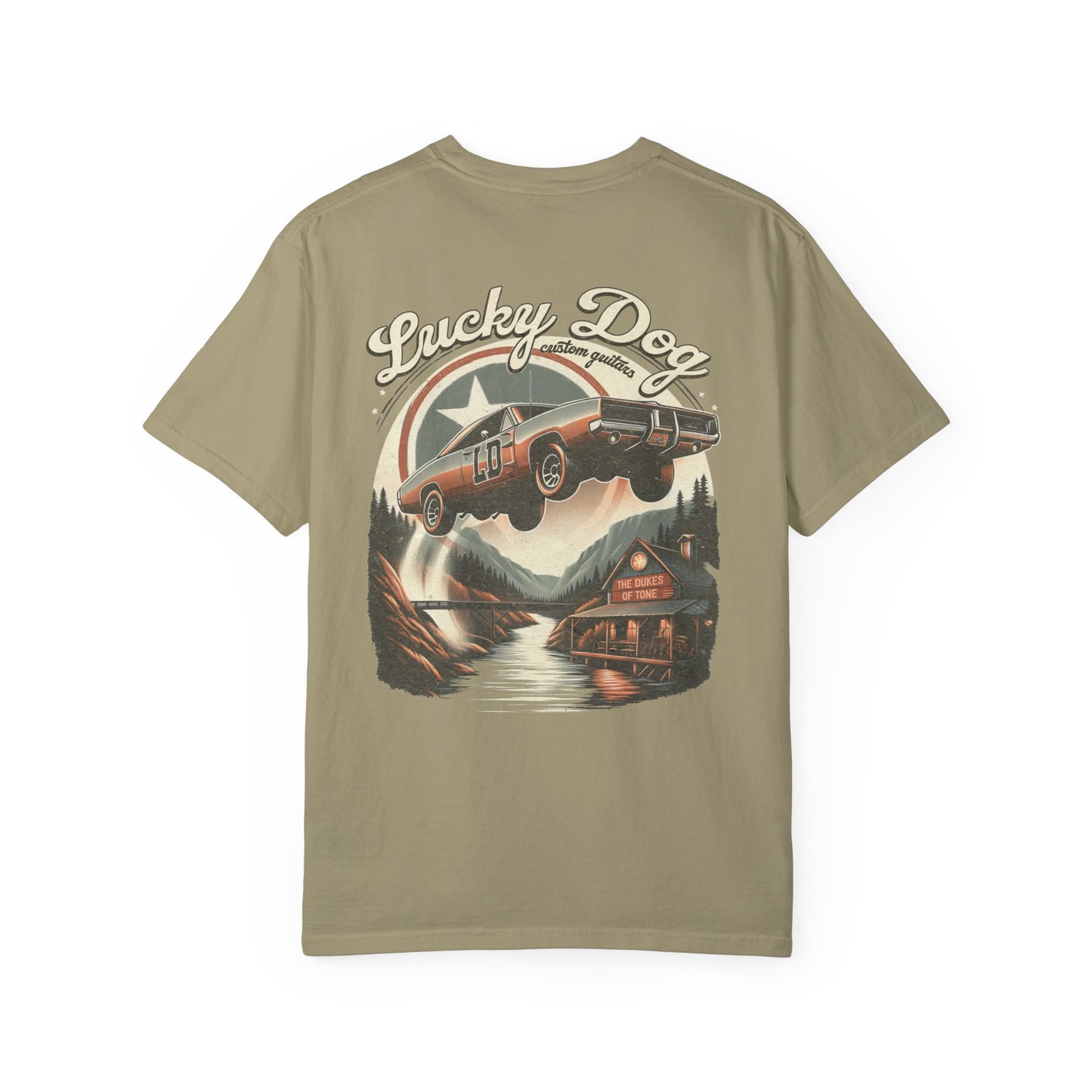Lucky Dog 2024 Premium Comfort Colors Duke Boys Parody Tee Mountain Hollow Guitars Barn Honky Tonk T-shirt Tennessee Hazzard USA