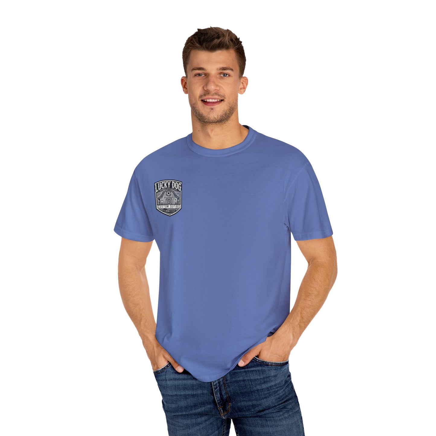Lucky Dog 2024 Premium Comfort Colors Barn Built Eagle Tee Mountain Hollow Guitars Barn Honky Tonk T-shirt Tennessee USA