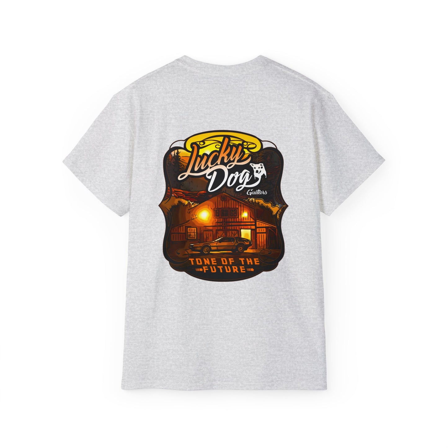 Lucky Dog Guitars Tone of The Future Rock-n-Roll T-shirt Delorean Guitar Vintage Back To Country Outlaw Nashville TN Tennessee Mcfly USA