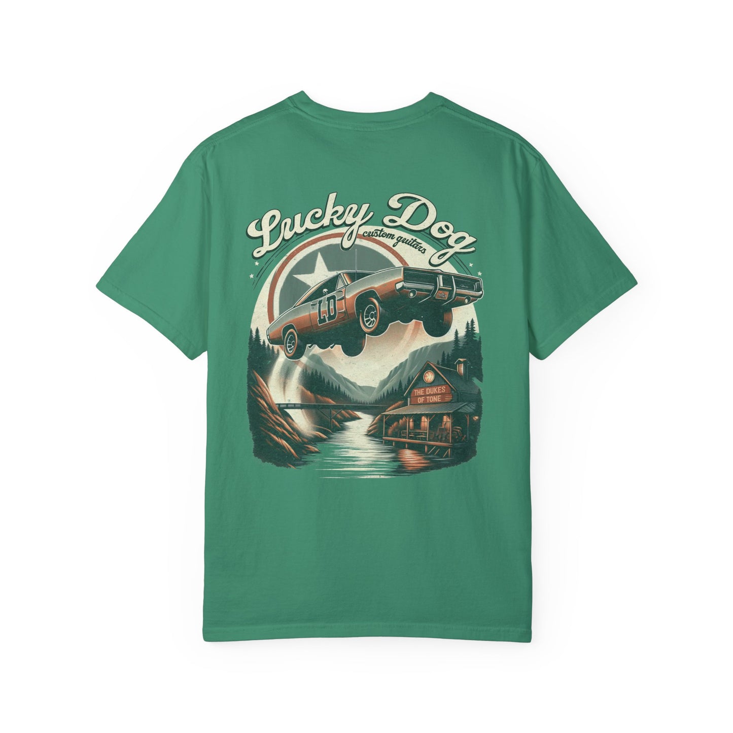 Lucky Dog 2024 Premium Comfort Colors Duke Boys Parody Tee Mountain Hollow Guitars Barn Honky Tonk T-shirt Tennessee Hazzard USA