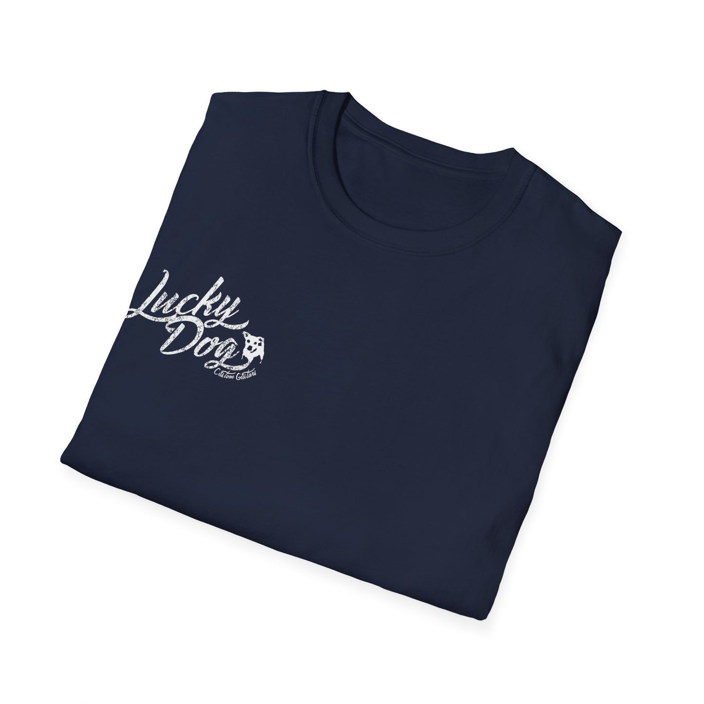 Australia Buyers only - Lucky Dog Custom Guitars Eagle Label T-shirt black Guitar Telecaster Lightning Greaser Rock-n-Roll USA Nashville