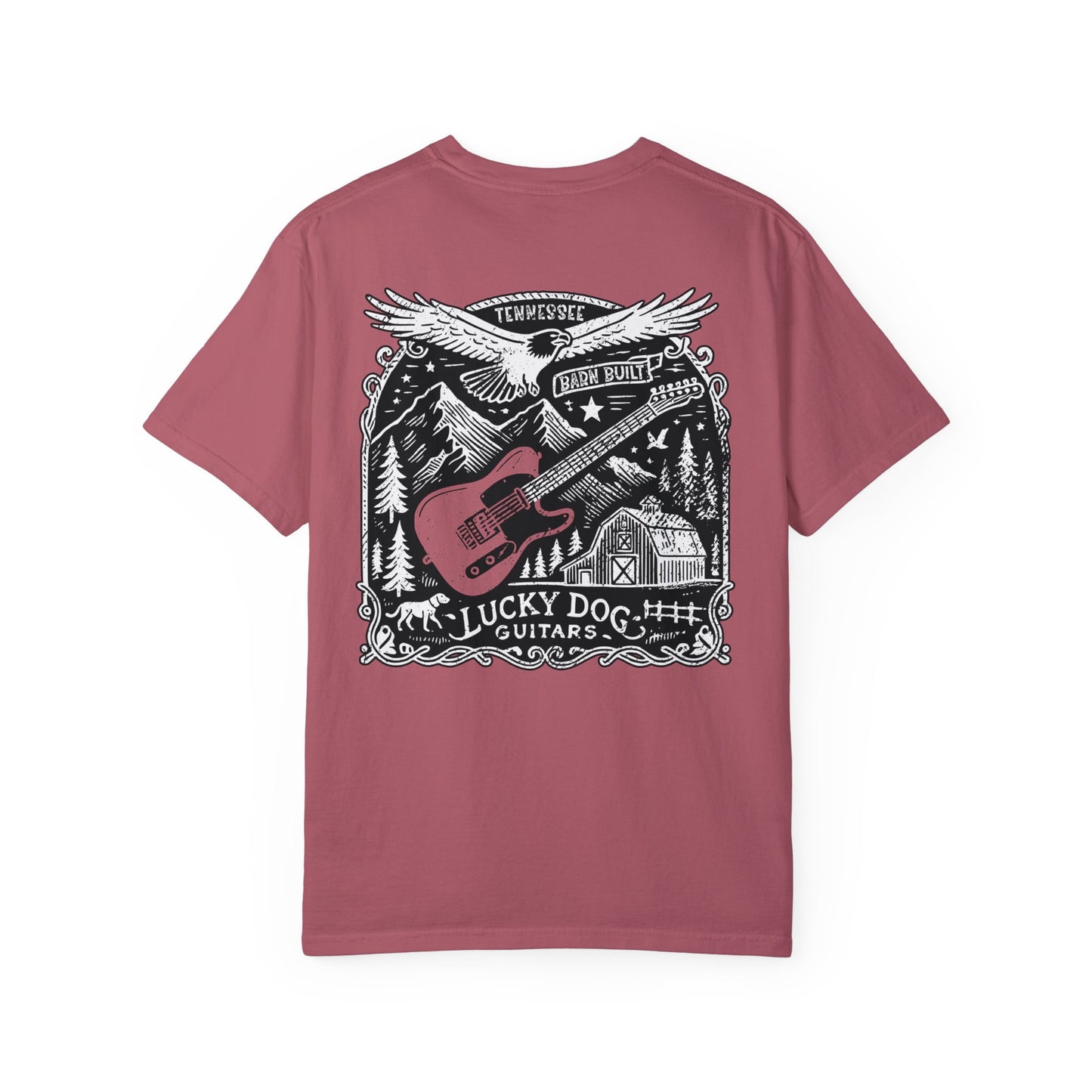 Lucky Dog 2024 Premium Comfort Colors Barn Built Eagle Tee Mountain Hollow Guitars Barn Honky Tonk T-shirt Tennessee USA