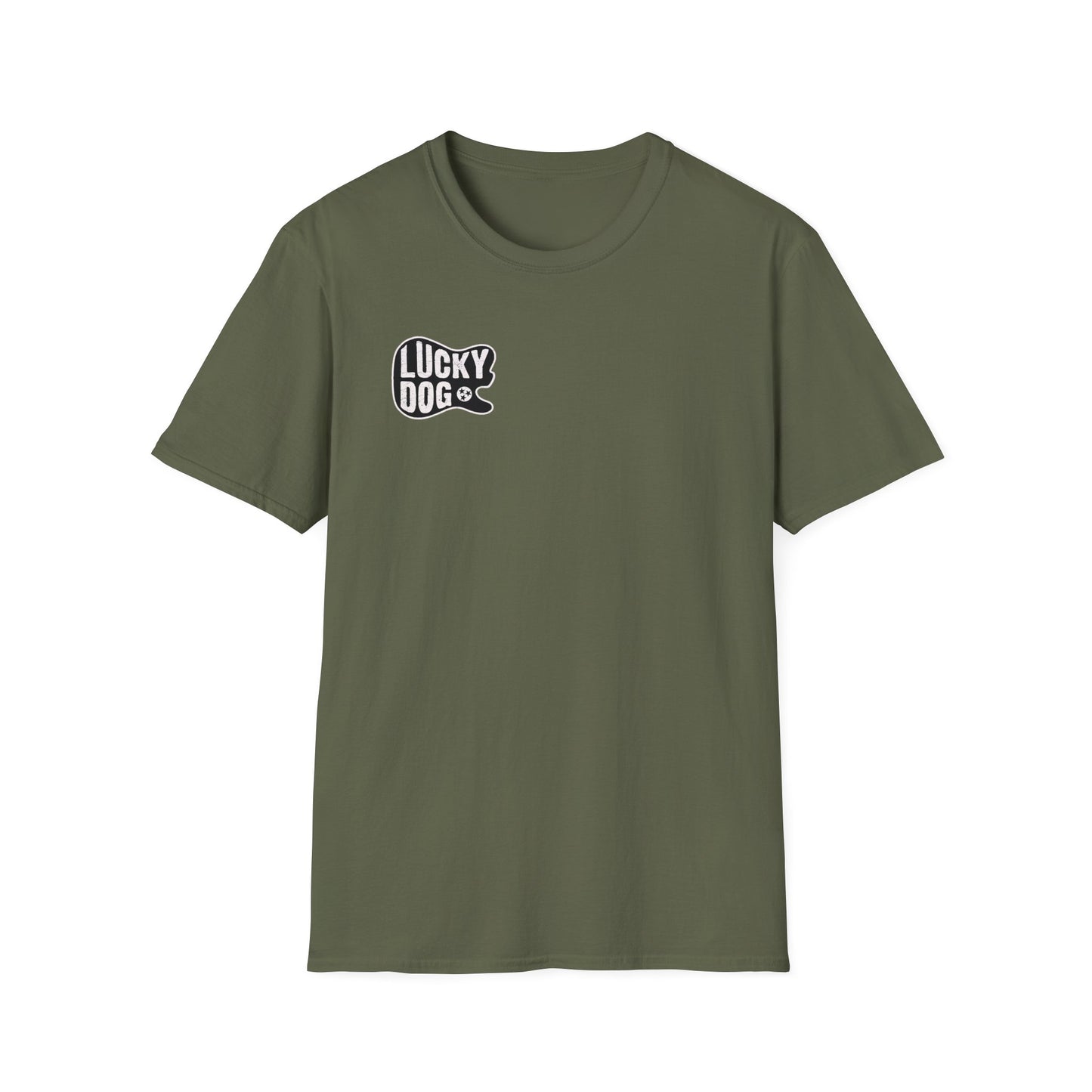 Canada BUYERS ONLY- Lucky Dog Guitars T-shirt Tennessee Mountains Custom Band Concert Hiking Nature BigFoot Big Foot Camping Ford Chevy
