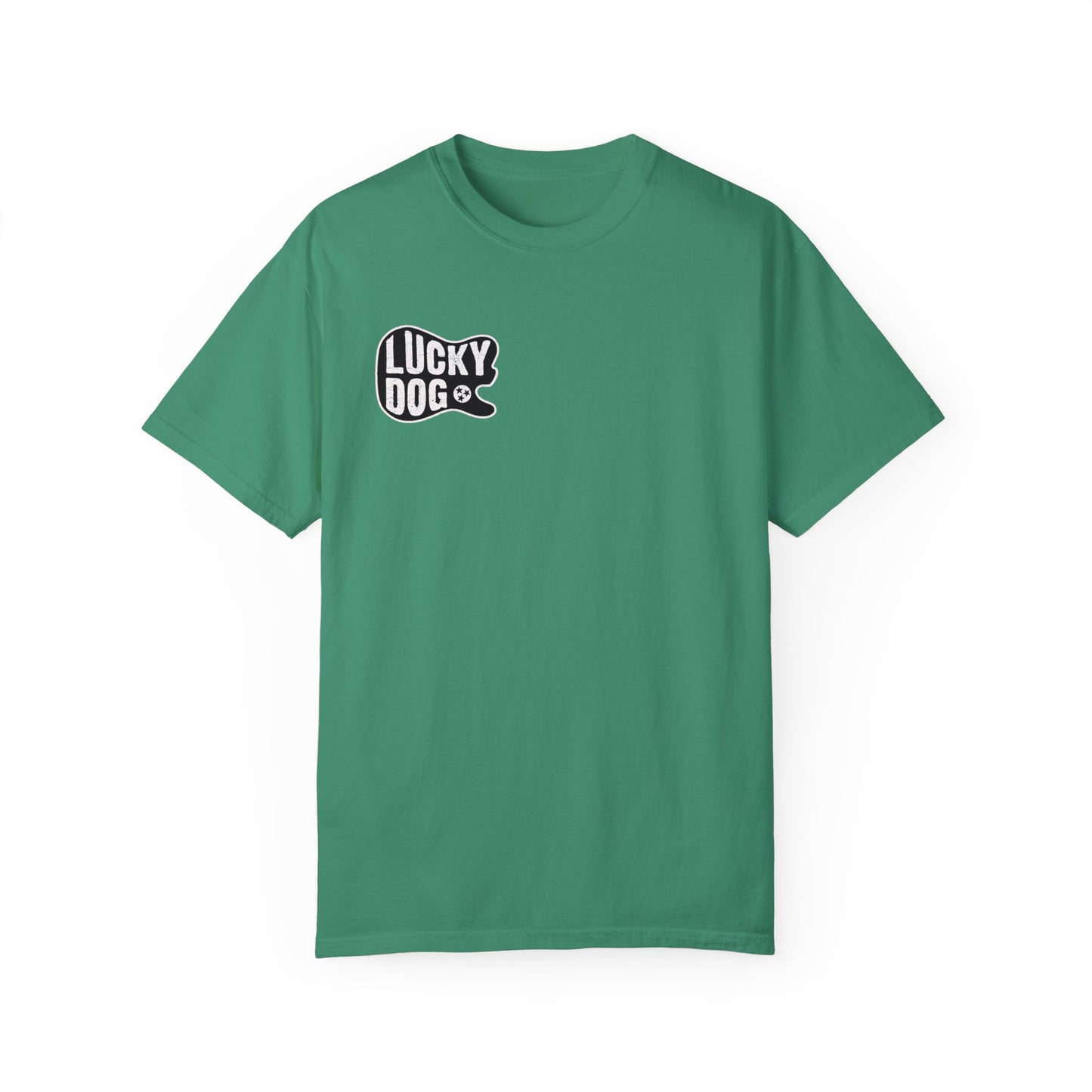 PREMIUM Comfort Colors Lucky Dog Guitars Just'a Twangin T-shirt Tennessee Custom Band Foothills Country Music BigFoot Bluegrass USA