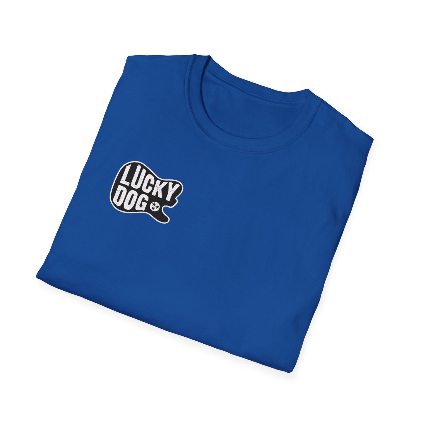Canada BUYERS ONLY- Lucky Dog Guitars T-shirt Tennessee Mountains Custom Band Concert Hiking Nature BigFoot Big Foot Camping Ford Chevy