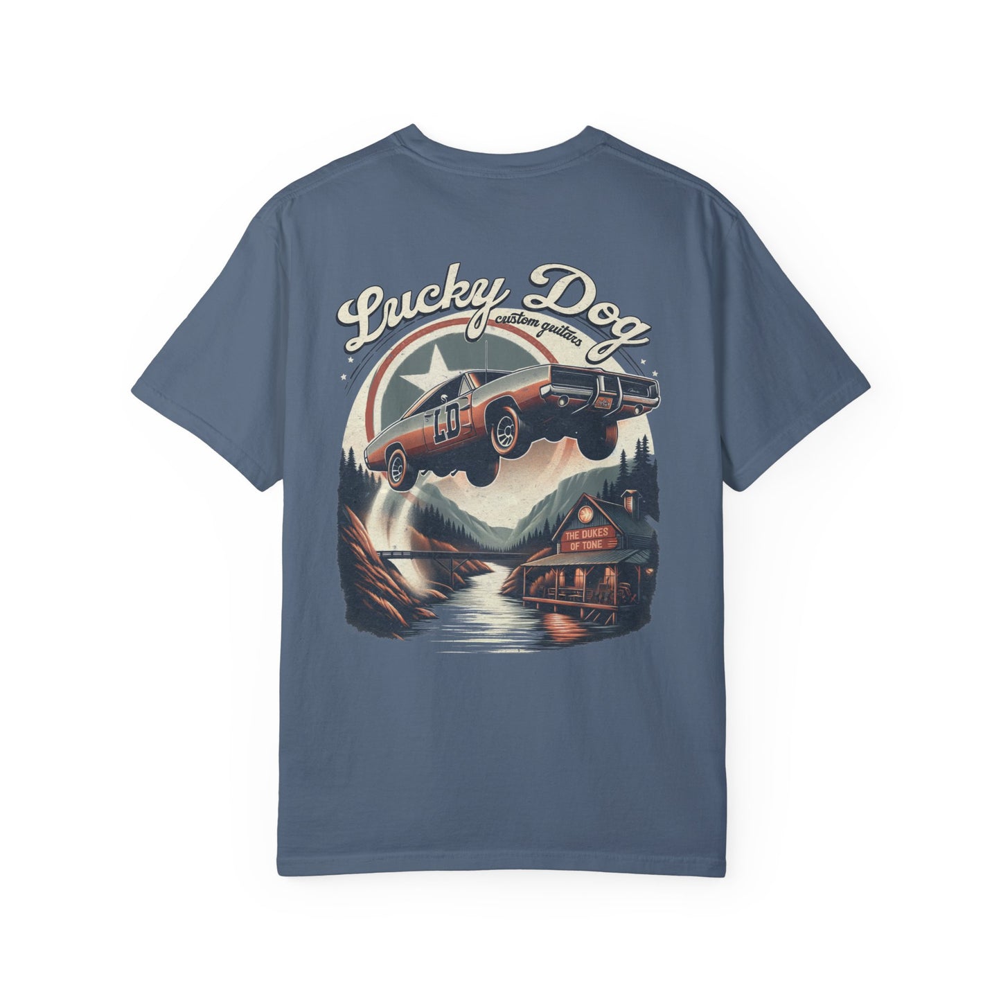Lucky Dog 2024 Premium Comfort Colors Duke Boys Parody Tee Mountain Hollow Guitars Barn Honky Tonk T-shirt Tennessee Hazzard USA