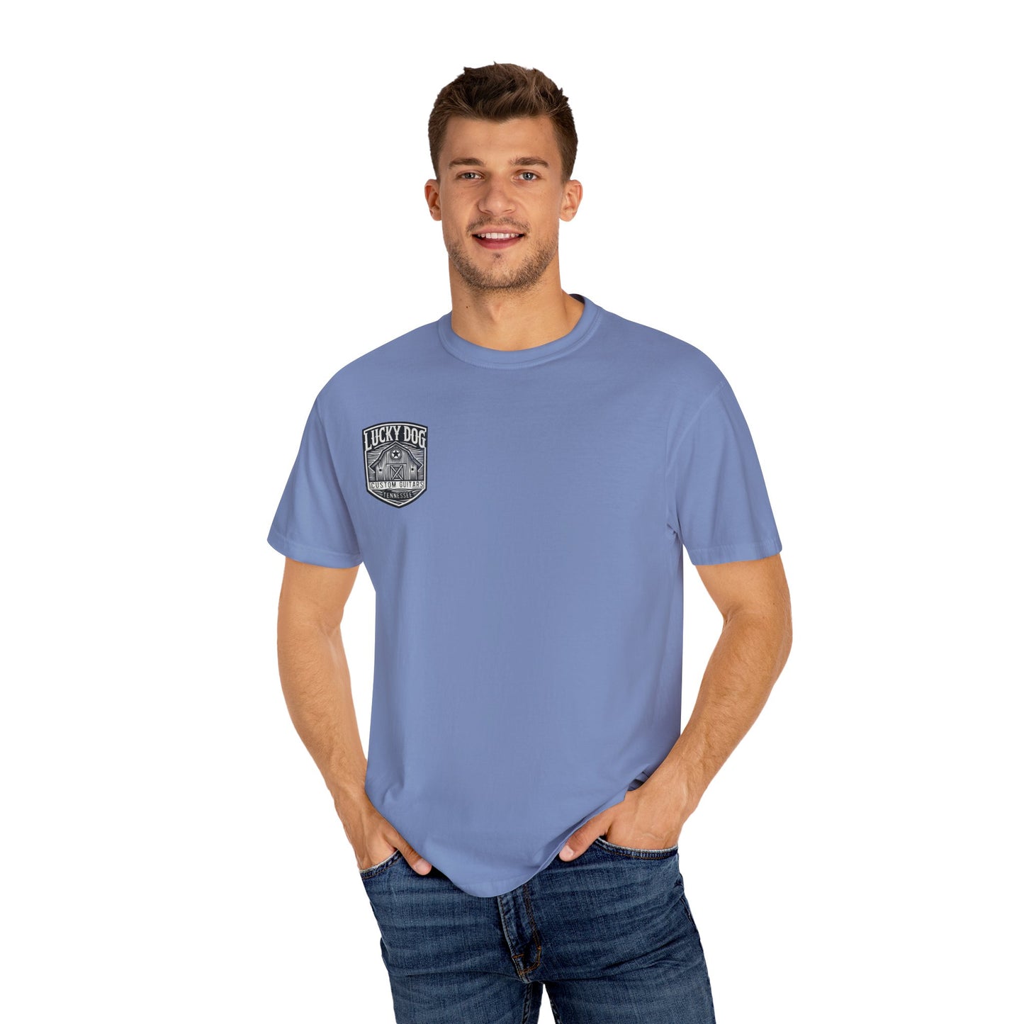 Lucky Dog 2024 Premium Comfort Colors Barn Built Eagle Tee Mountain Hollow Guitars Barn Honky Tonk T-shirt Tennessee USA