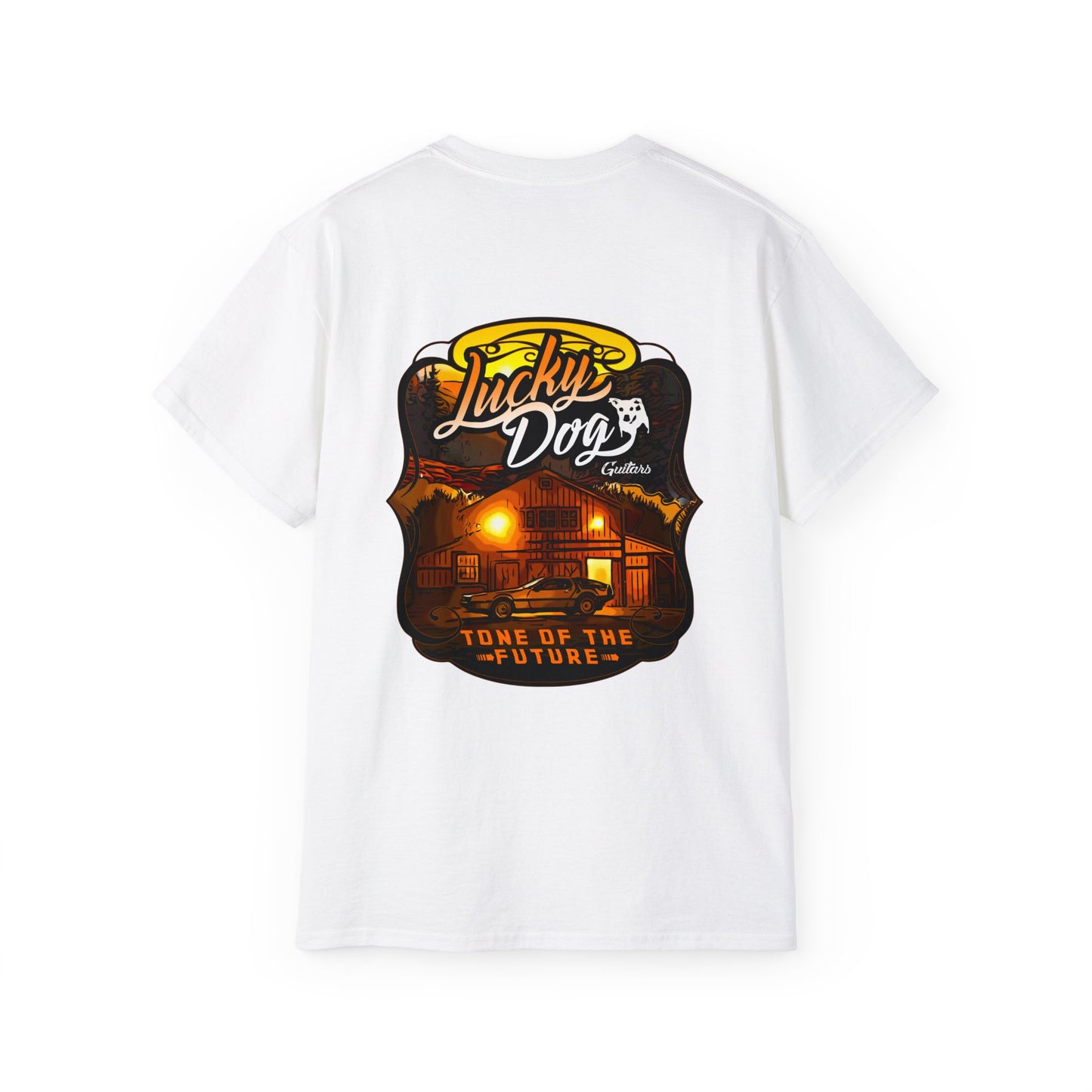 Lucky Dog Guitars Tone of The Future Rock-n-Roll T-shirt Delorean Guitar Vintage Back To Country Outlaw Nashville TN Tennessee Mcfly USA