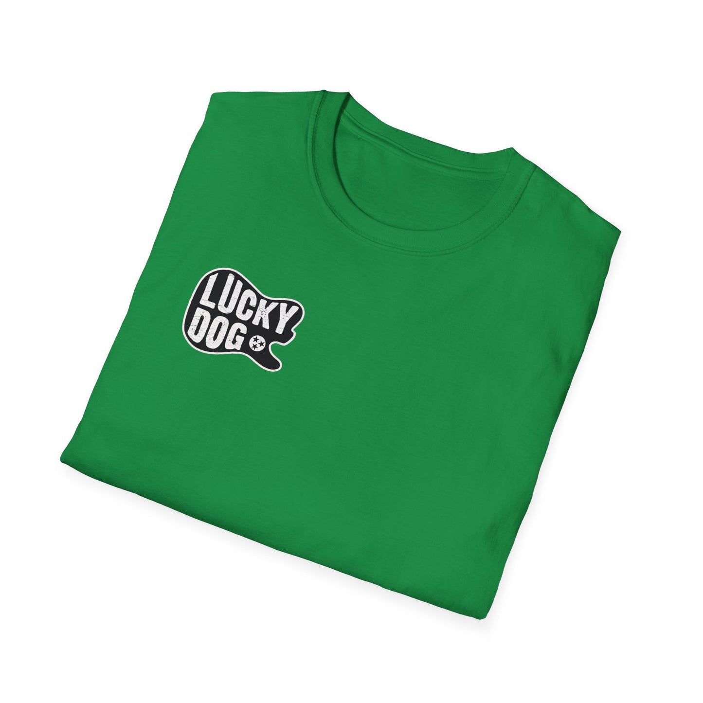 Canada BUYERS ONLY- Lucky Dog Guitars T-shirt Tennessee Mountains Custom Band Concert Hiking Nature BigFoot Big Foot Camping Ford Chevy