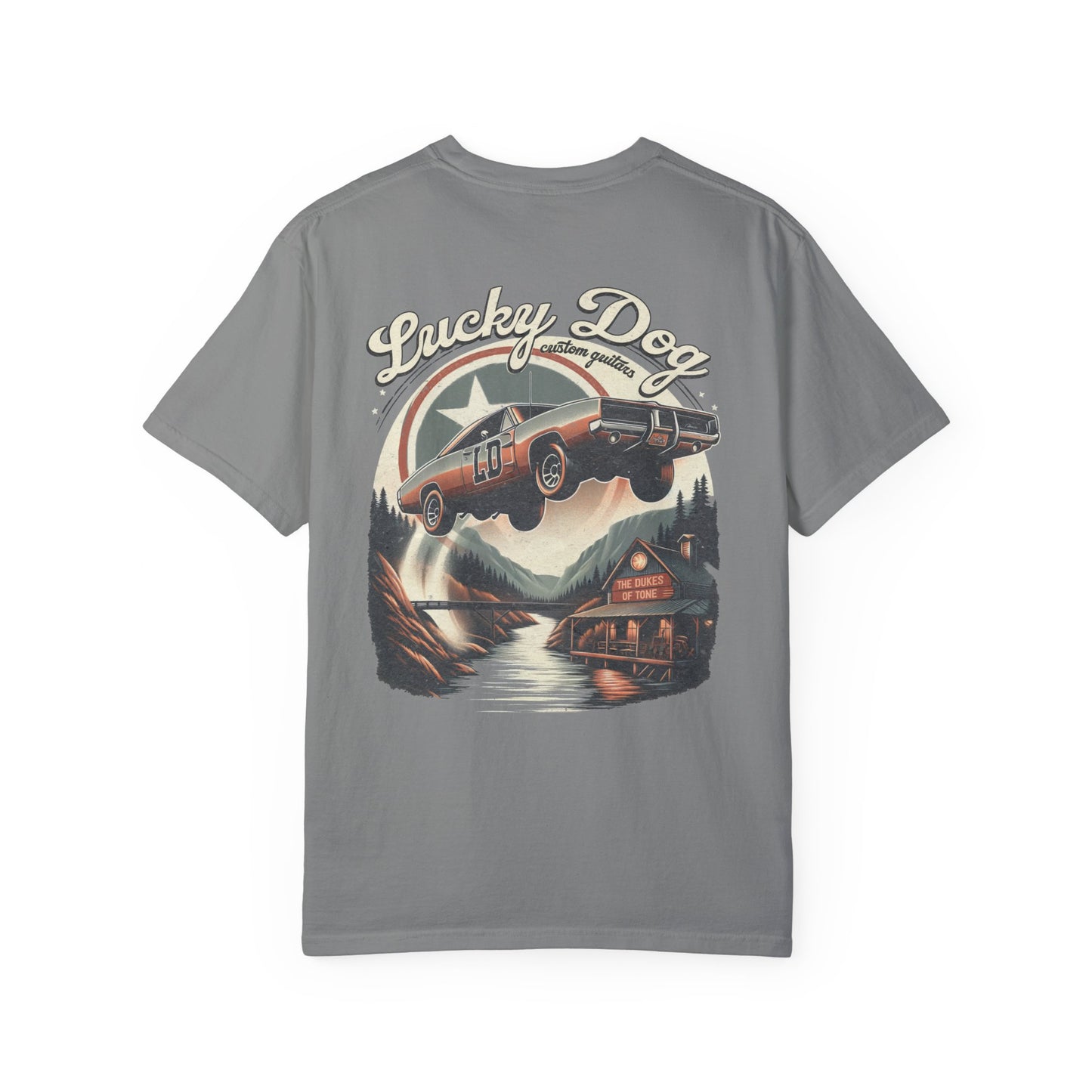 Lucky Dog 2024 Premium Comfort Colors Duke Boys Parody Tee Mountain Hollow Guitars Barn Honky Tonk T-shirt Tennessee Hazzard USA