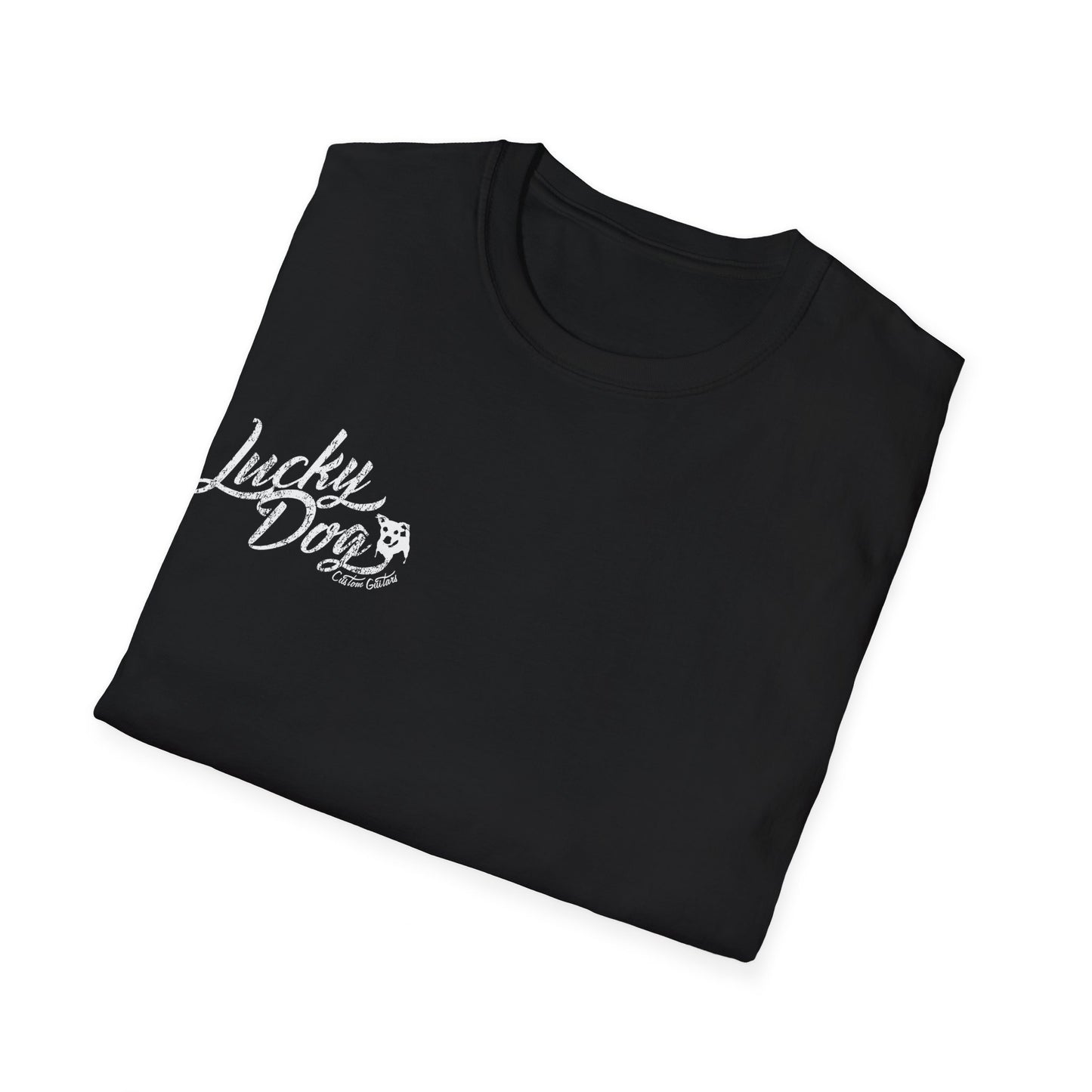 Australia Buyers only - Lucky Dog Custom Guitars Eagle Label T-shirt black Guitar Telecaster Lightning Greaser Rock-n-Roll USA Nashville