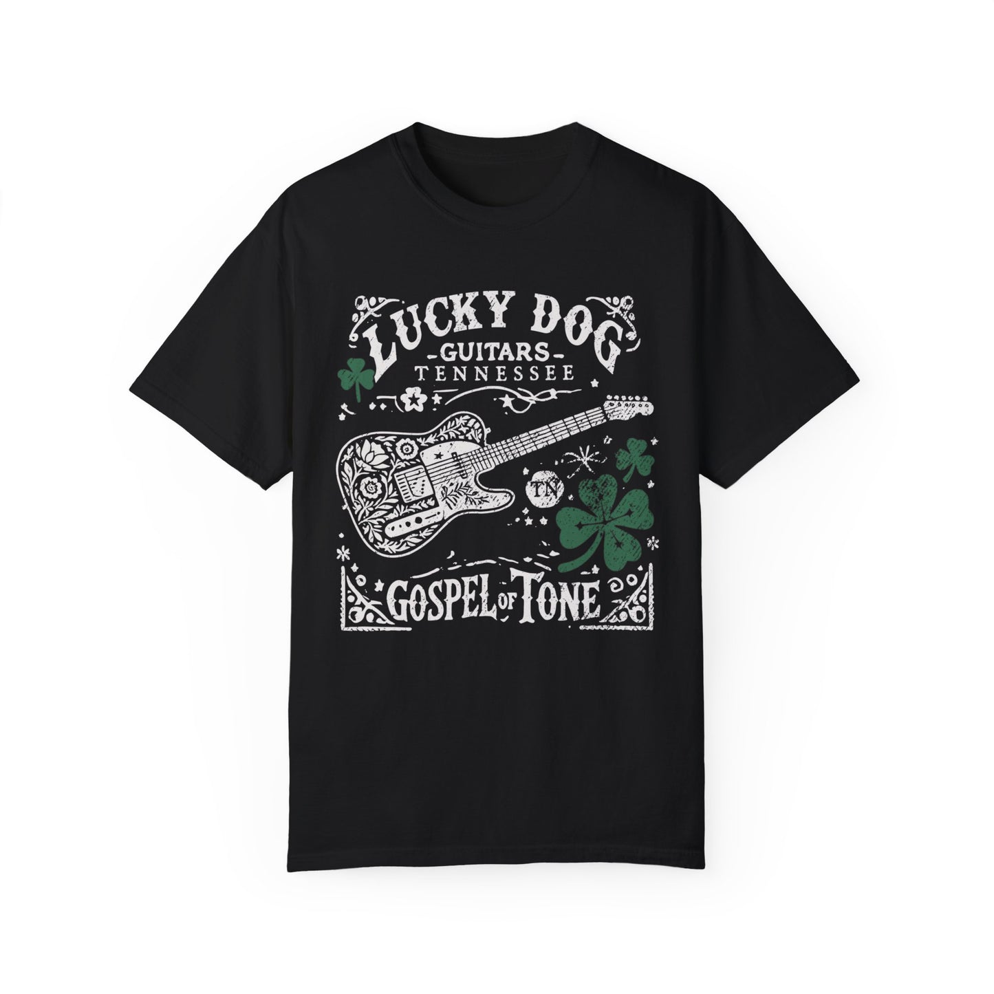 Lucky Dog 2024 Premium Comfort Colors ShamRocker Tee The Gospel Of Tone Guitars Barn Honky Tonk T-shirt Tennessee USA