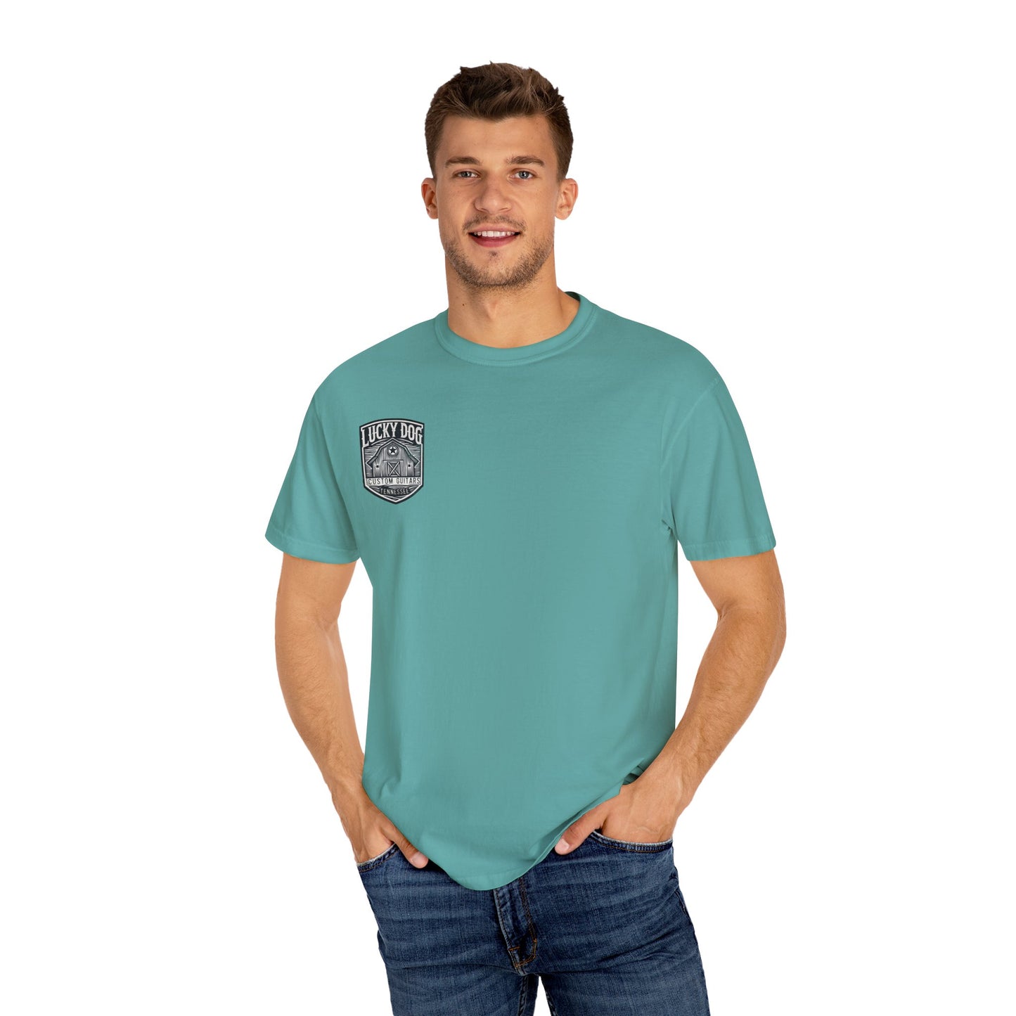 Lucky Dog 2024 Premium Comfort Colors Barn Built Eagle Tee Mountain Hollow Guitars Barn Honky Tonk T-shirt Tennessee USA