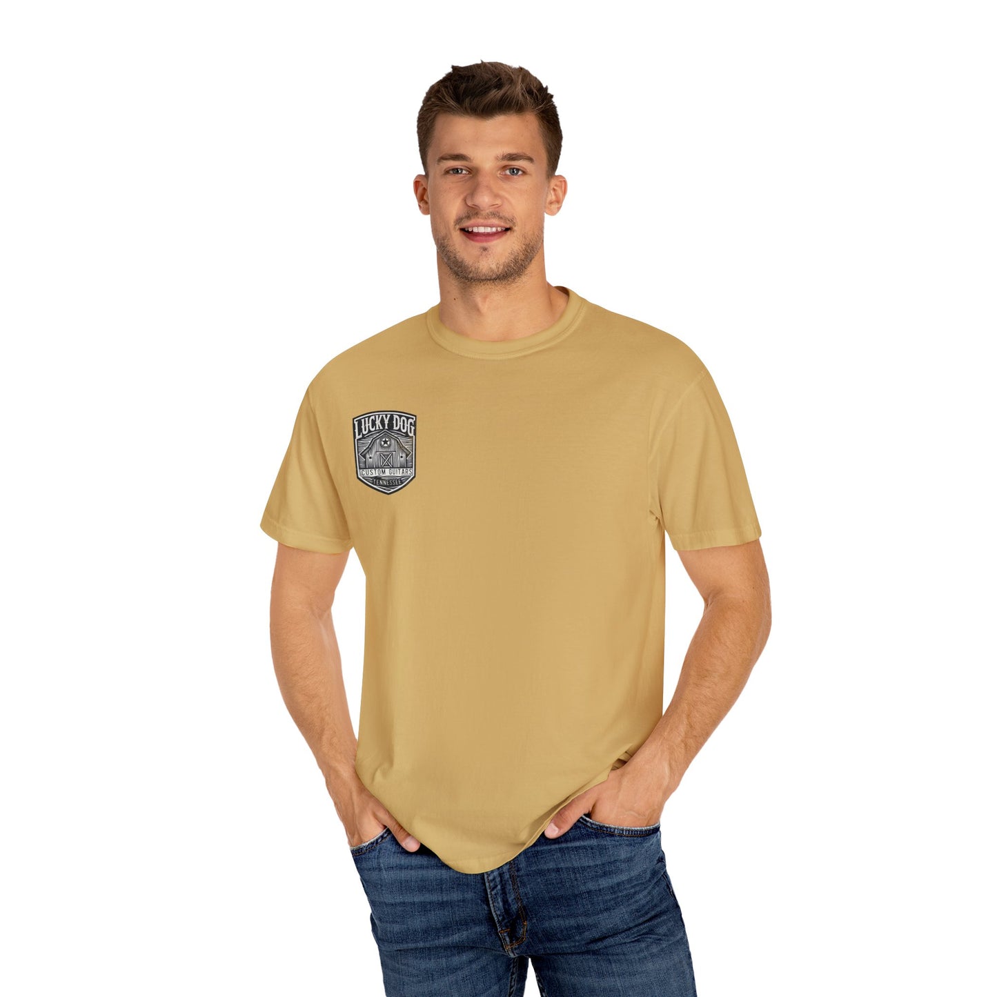 Lucky Dog 2024 Premium Comfort Colors Barn Built Eagle Tee Mountain Hollow Guitars Barn Honky Tonk T-shirt Tennessee USA