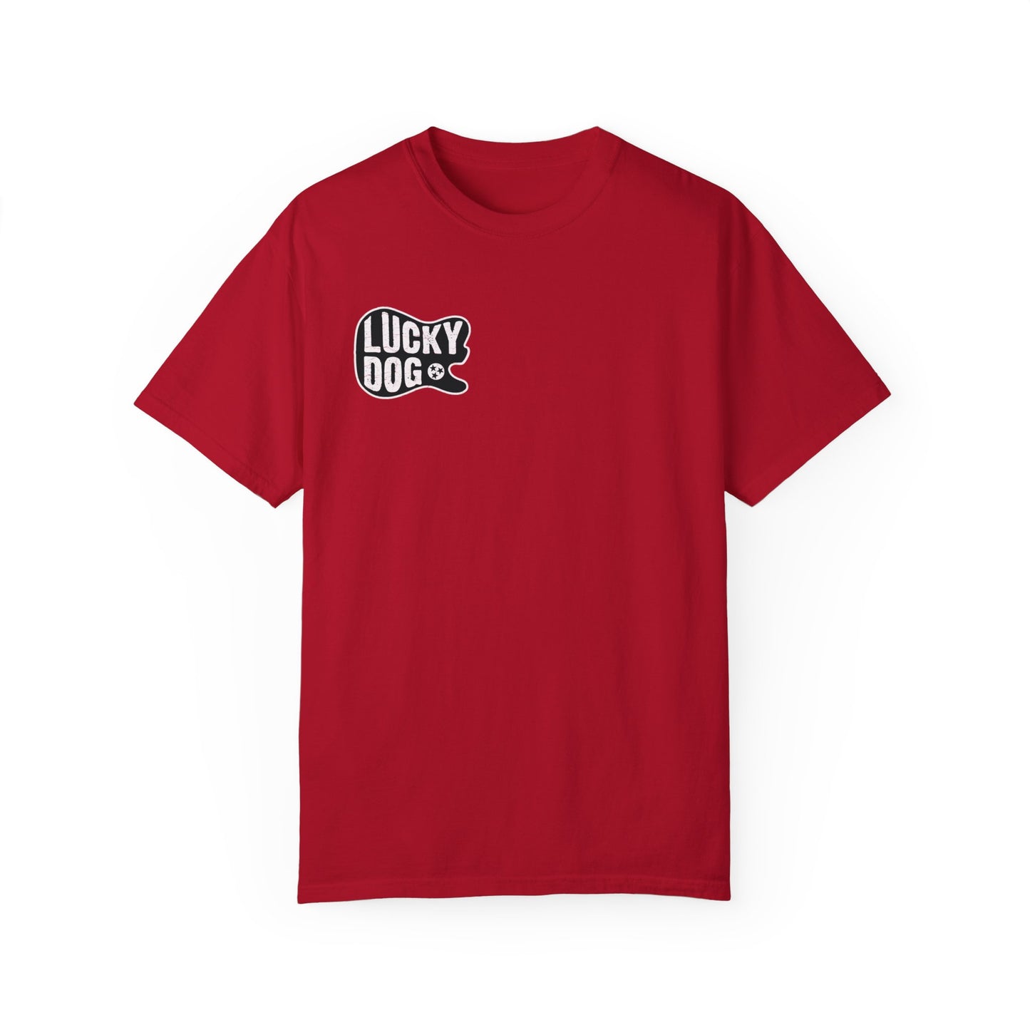 PREMIUM Comfort Colors Lucky Dog Guitars Just'a Twangin T-shirt Tennessee Custom Band Foothills Country Music BigFoot Bluegrass USA