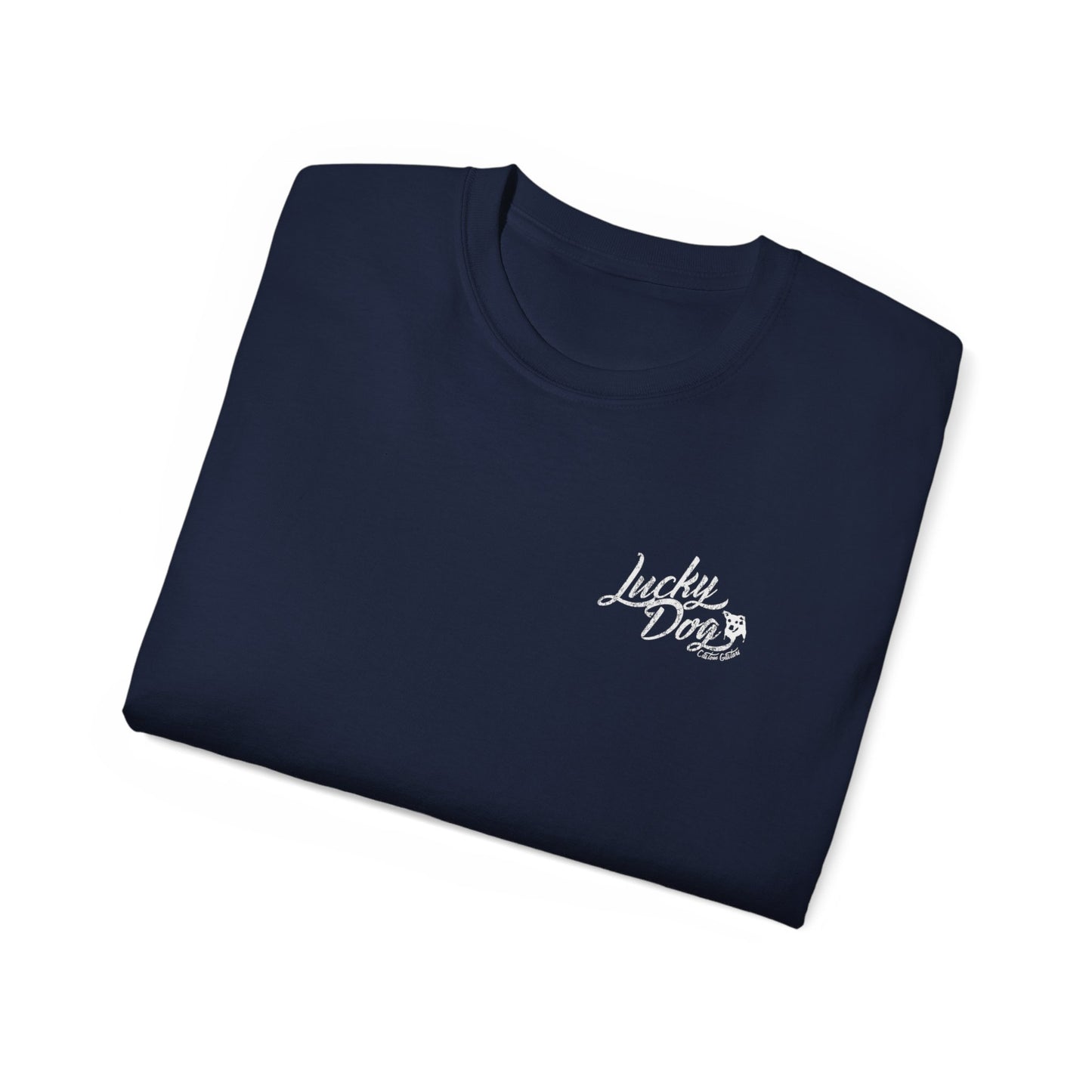 Lucky Dog 2020 (BACK PRINT) Foothills Mountain Man Guitars Retro T-shirt Custom Guitar Tennessee USA