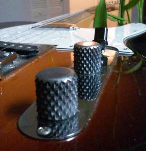 Lucky Dog Custom polished & Relic'd Heavy-Knurled Nickel guitar SINGLE knobs (1 or more) - The most aggressive knurled knob on the market!