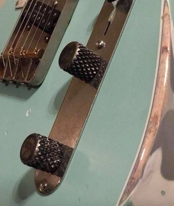Lucky Dog Custom polished & Relic'd Heavy-Knurled Nickel guitar SINGLE knobs (1 or more) - The most aggressive knurled knob on the market!