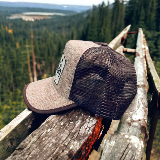 Lucky Dog Guitars Regular Size Faux Jute Trucker Hat Natural/Brown