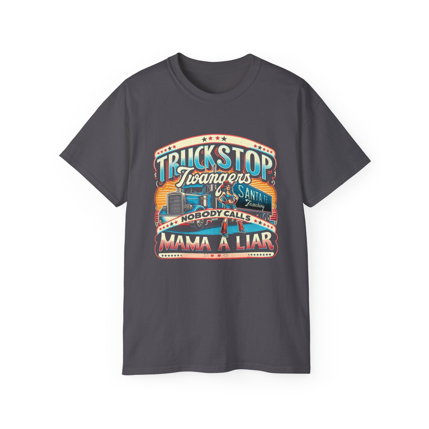 Truckstop Twangers "Nobody Calls Mama A Liar" band country music Tennessee T-shirt Mountain truckstop outdoors vintage trucker truck custom USA