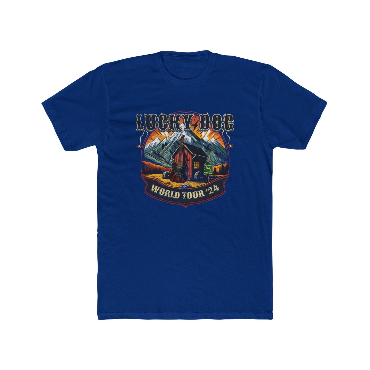 Lucky Dog Guitars World Tour 2024 T-shirt Tennessee Custom Band Country Music Nashville Bluegrass Concert 80's USA