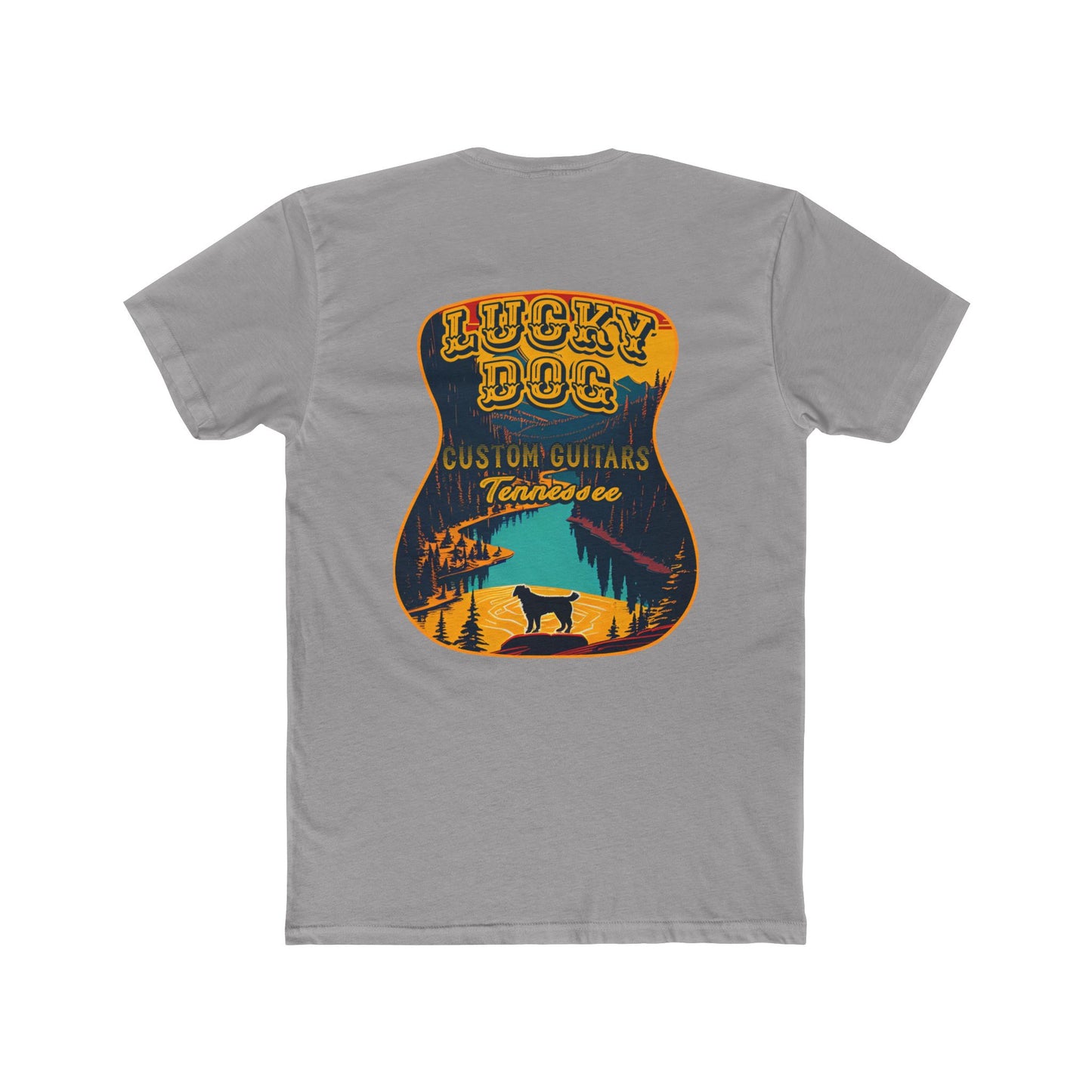 Lucky Dog Guitars T-shirt Tennessee Mountains Custom Band Concert Hiking Nature BigFoot Big Foot Camping Ford Chevy USA