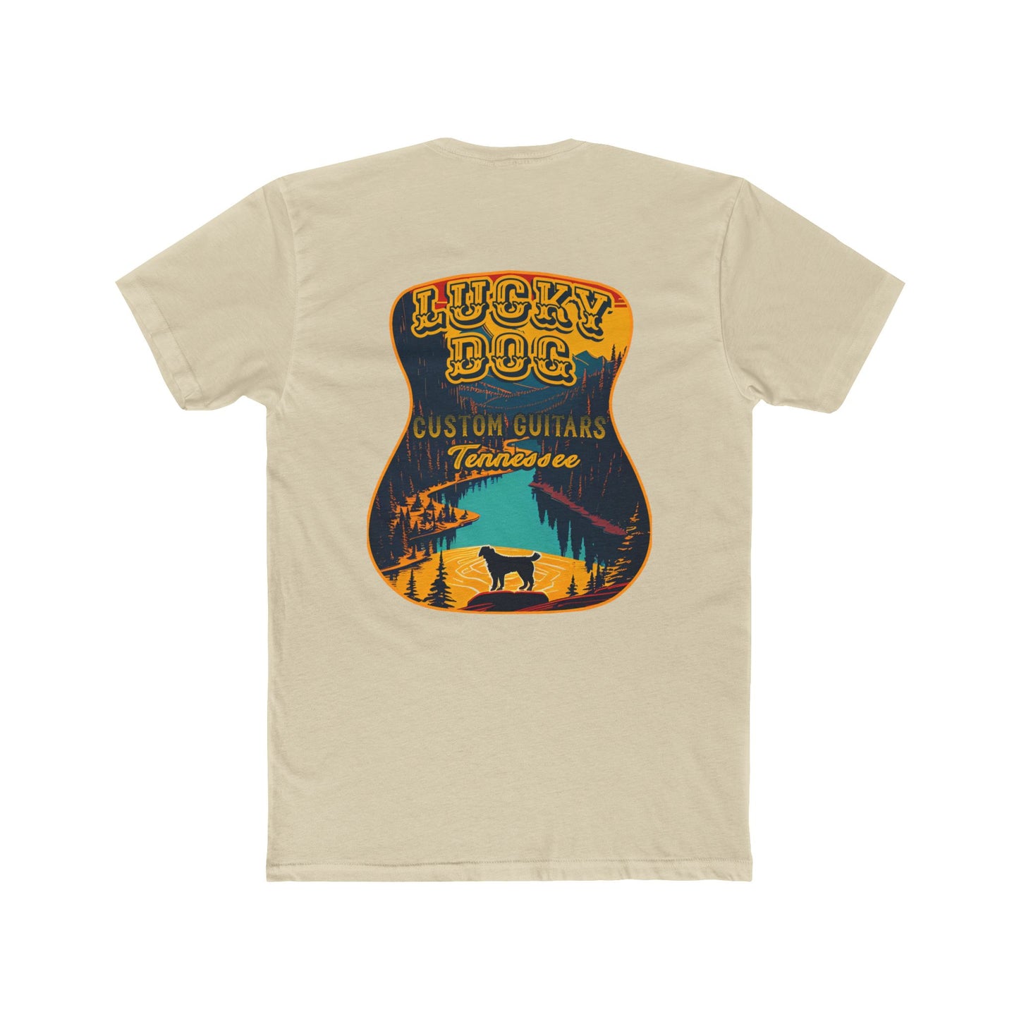 Lucky Dog Guitars T-shirt Tennessee Mountains Custom Band Concert Hiking Nature BigFoot Big Foot Camping Ford Chevy USA