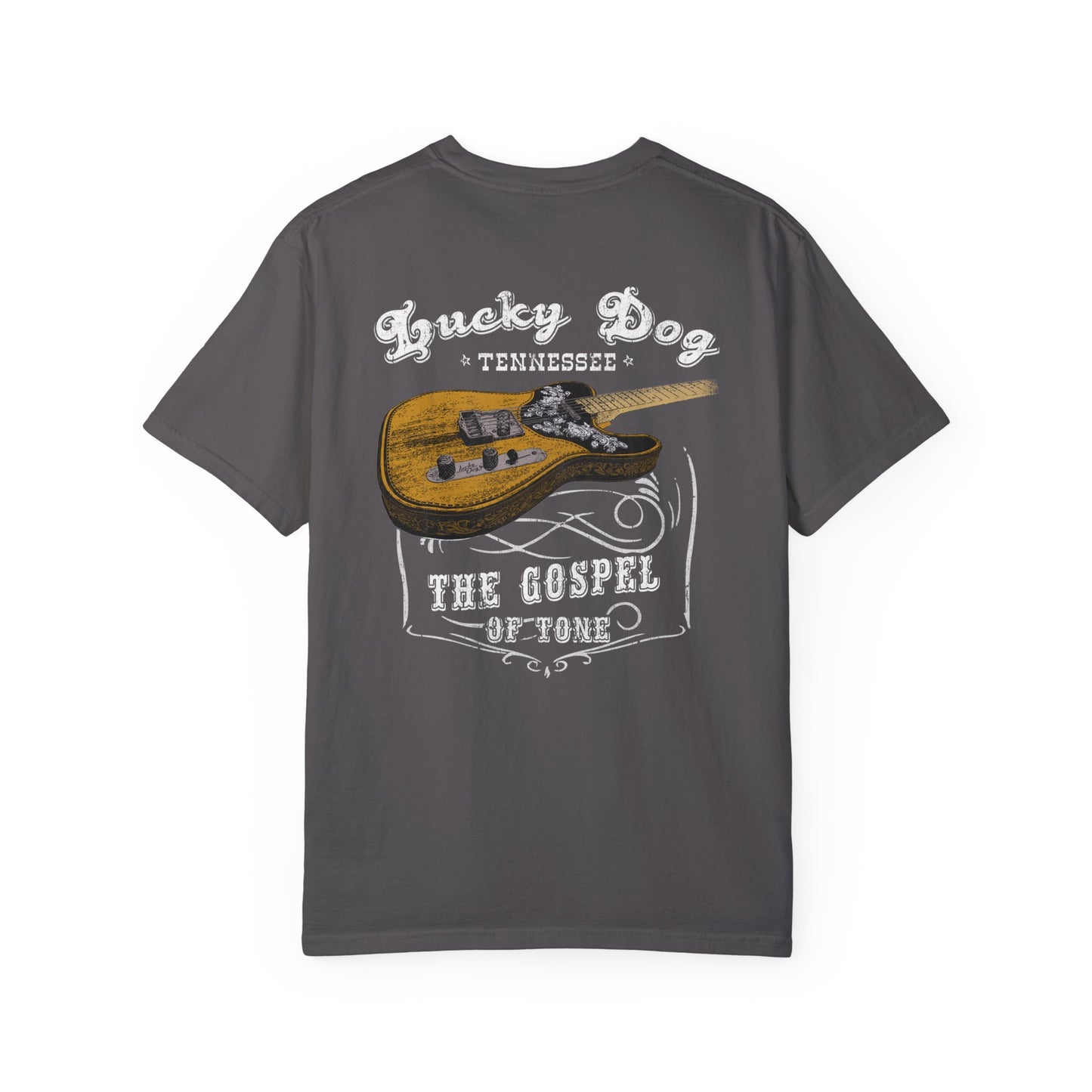 PREMIUM Comfort Colors Lucky Dog 2020 (BACK print) The Gospel Of Tone Retro T-shirt Custom Guitar Tennessee guitars USA