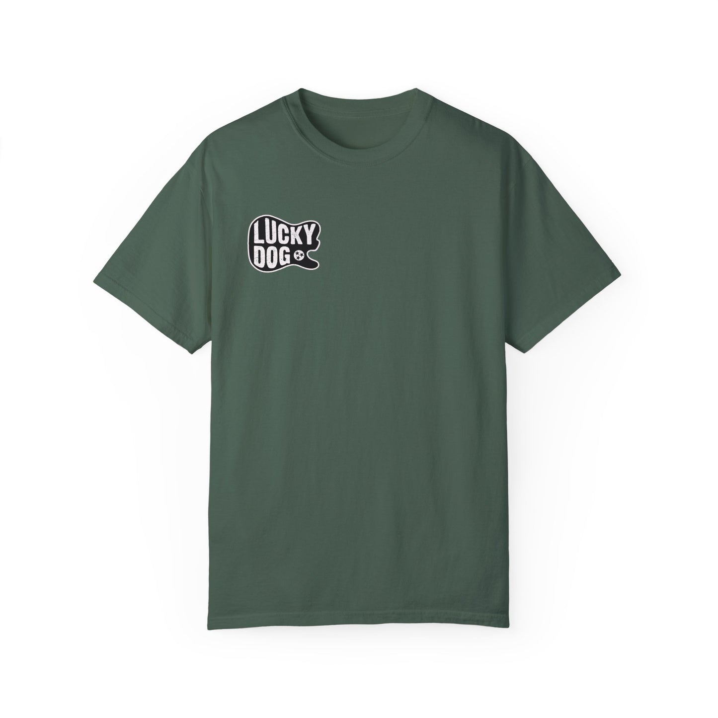 PREMIUM Comfort Colors Lucky Dog Guitar T-shirt - Just Say No To Boring Guitars - Tennessee Guitar Company new 2023 USA