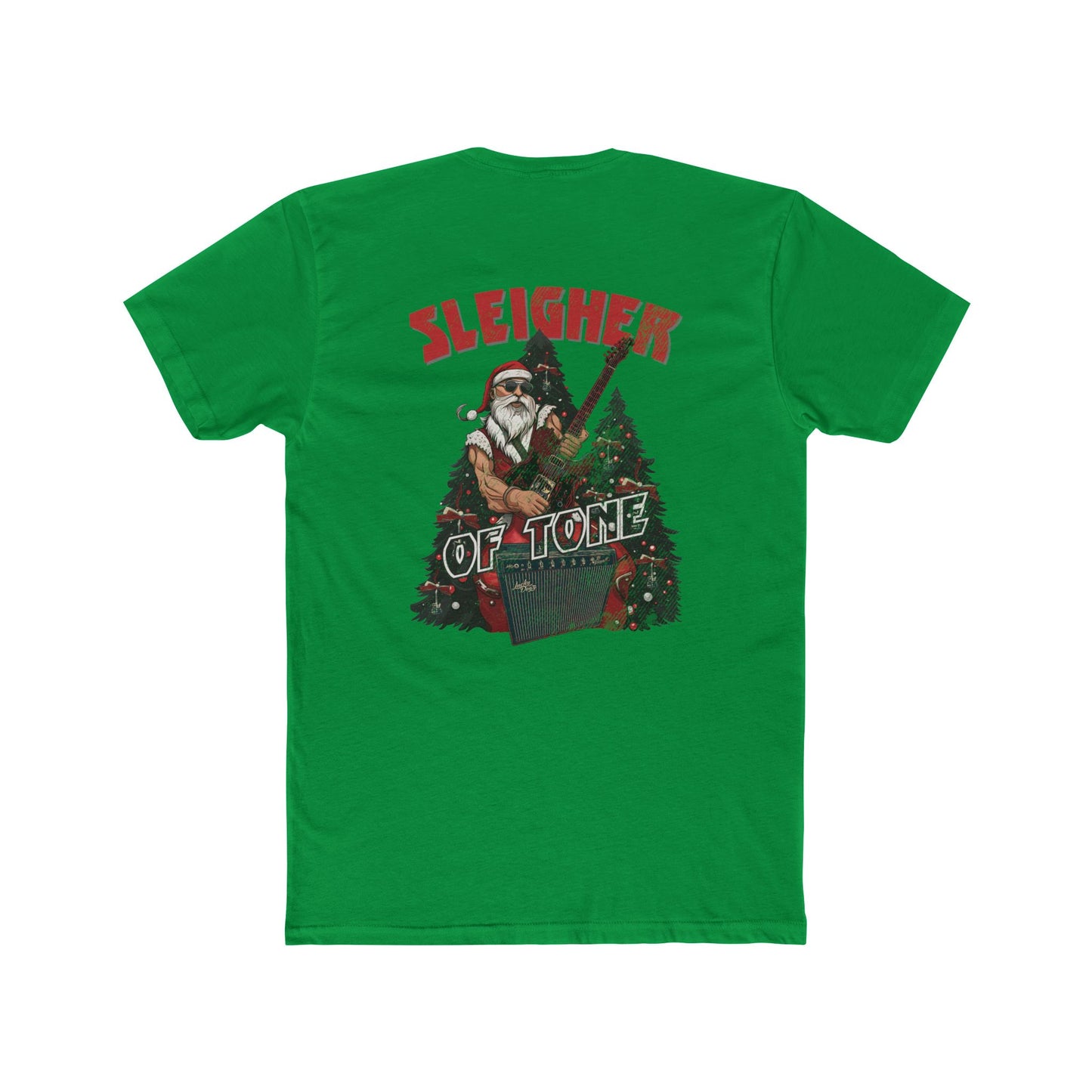 Lucky Dog Sleigher of Tone (FRONT & BACK print) T-shirt Custom Guitar Tennessee guitars Santa Rock Roll Christmas USA