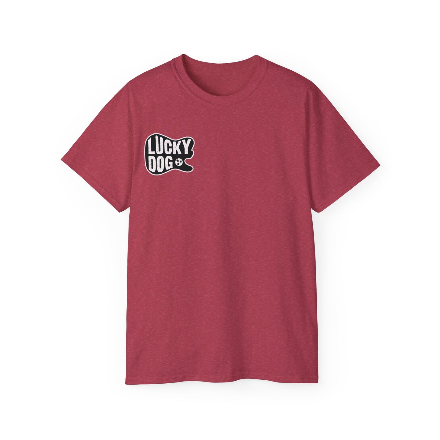 UK BUYERS ONLY- Lucky Dog Guitars Just'a Twangin T-shirt Tennessee Custom Band Concert Foothills Country Music Camping Bluegrass