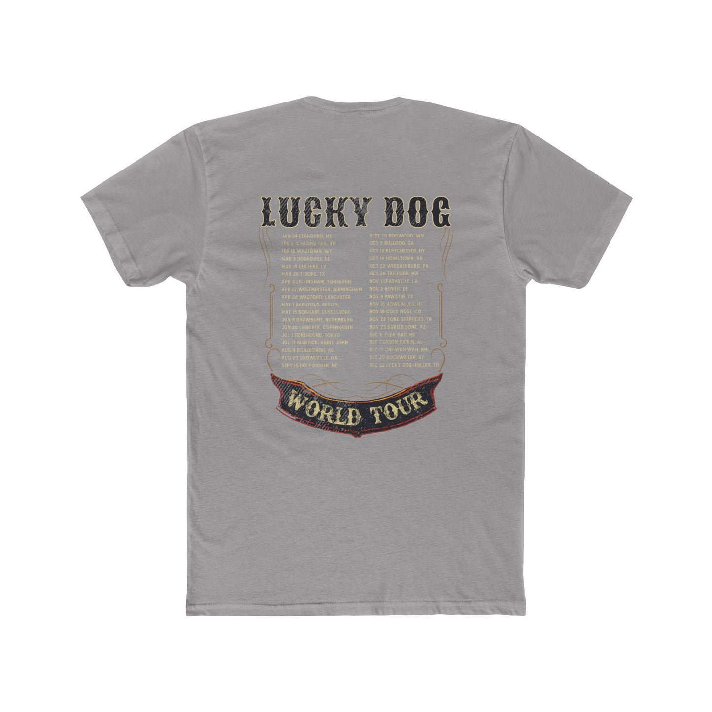 Lucky Dog Guitars World Tour 2024 T-shirt Tennessee Custom Band Country Music Nashville Bluegrass Concert 80's USA