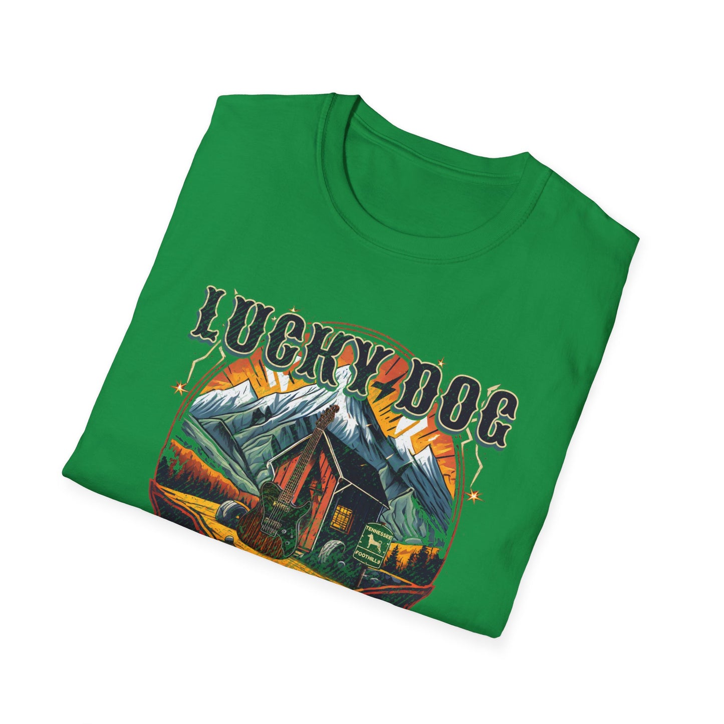 Canada Buyers ONLY- Lucky Dog Guitars World Tour 2024 T-shirt Tennessee Custom Band Country Music Nashville Bluegrass Concert 80's