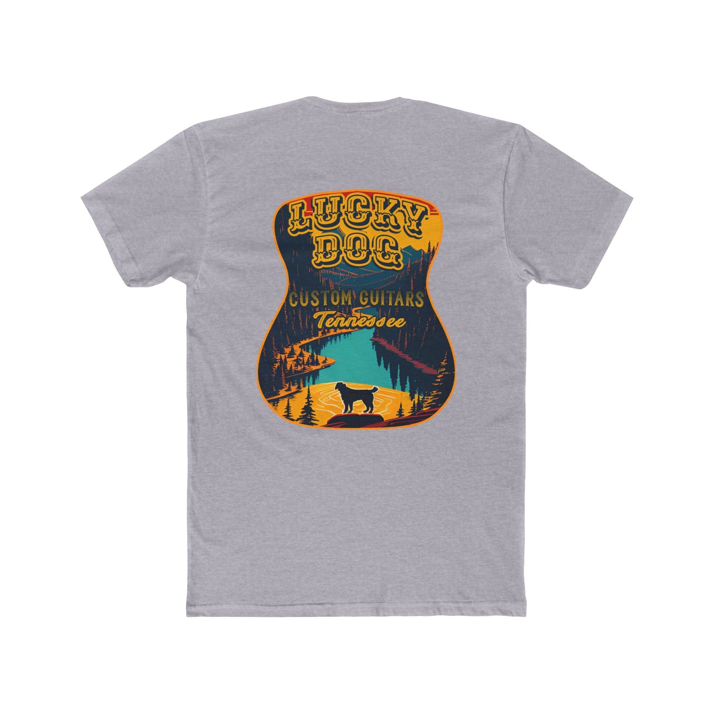 Lucky Dog Guitars T-shirt Tennessee Mountains Custom Band Concert Hiking Nature BigFoot Big Foot Camping Ford Chevy USA