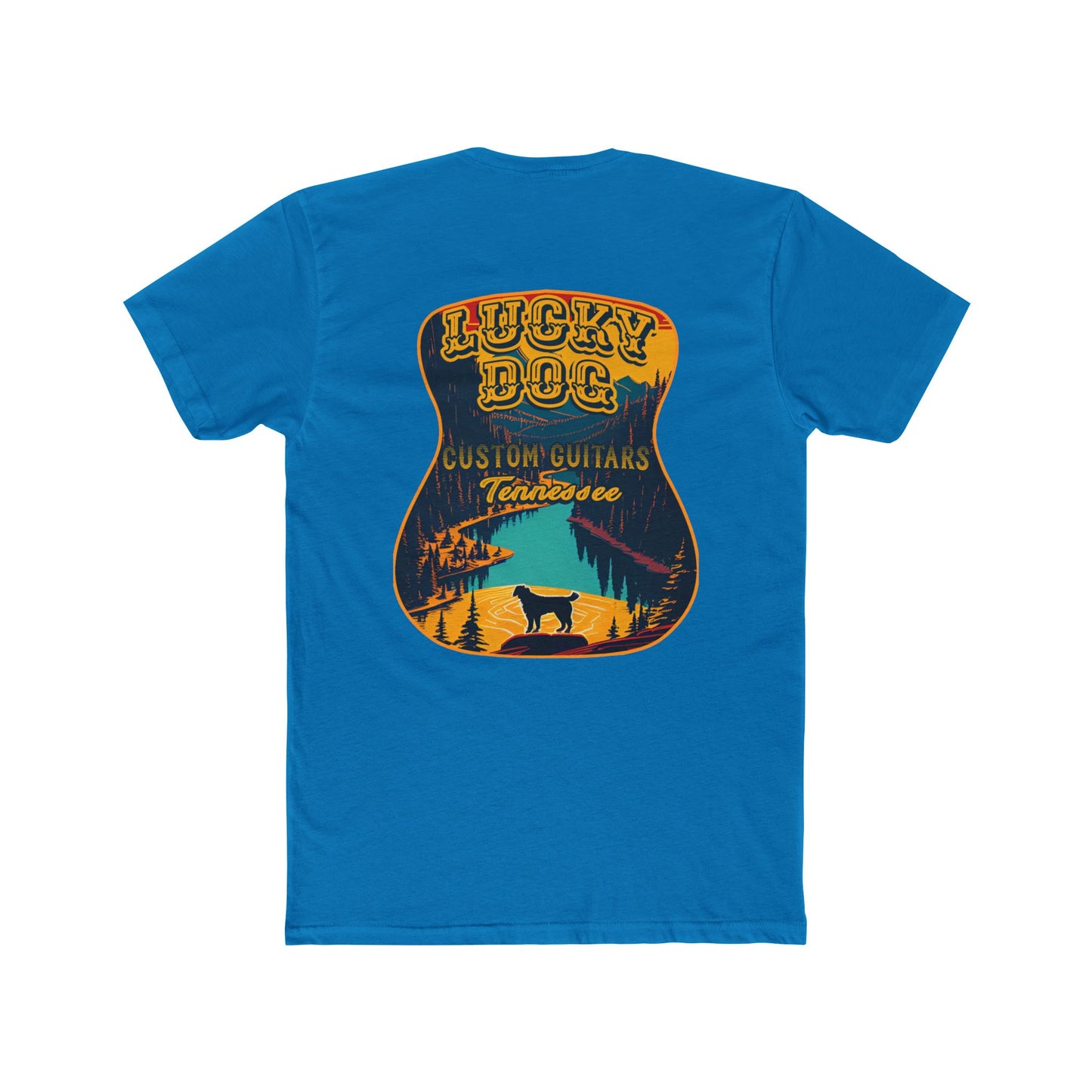 Lucky Dog Guitars T-shirt Tennessee Mountains Custom Band Concert Hiking Nature BigFoot Big Foot Camping Ford Chevy USA