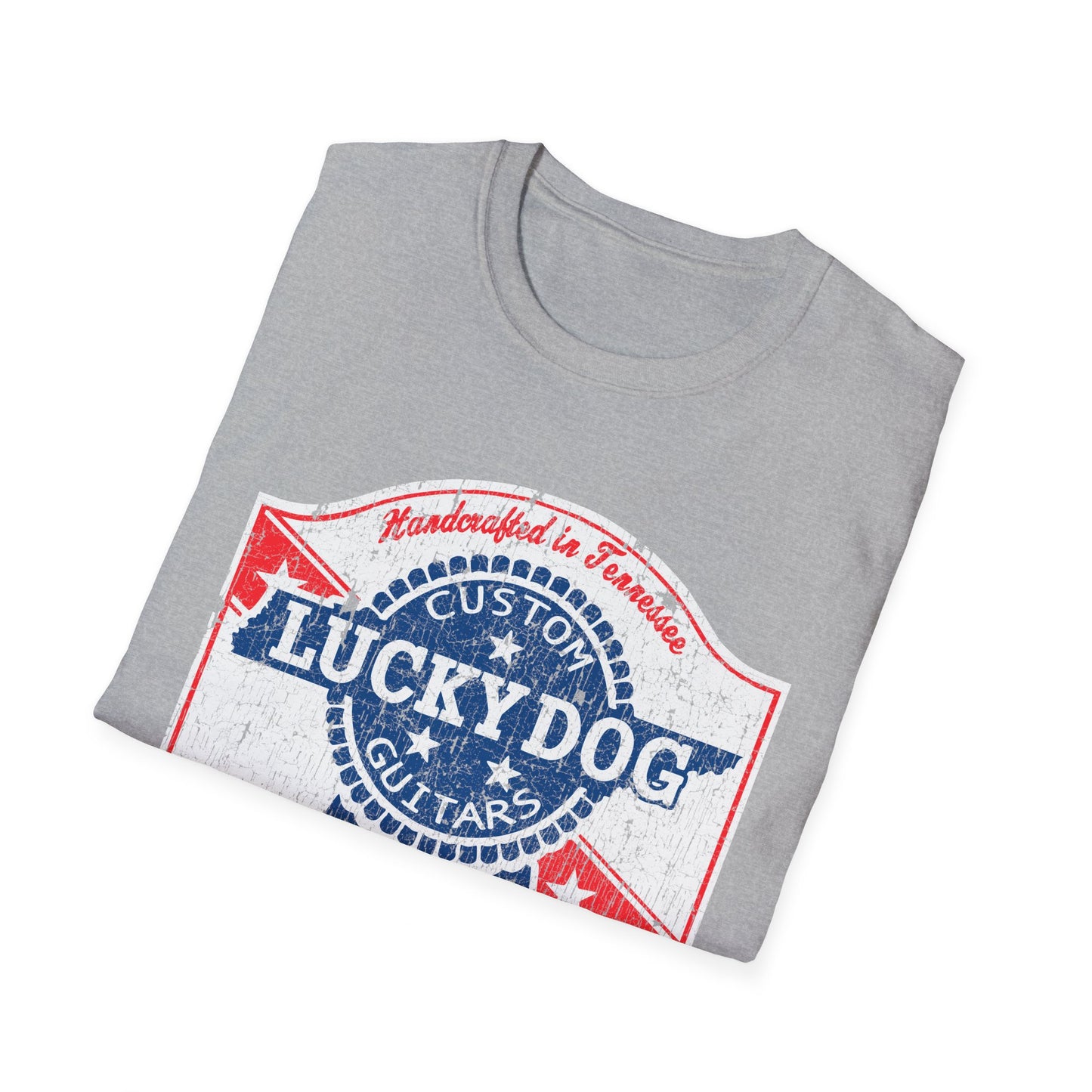 Australia Buyers ONLY- Lucky Dog Guitars T-shirt Retro Vintage T-shirt Country Music Outlaw USA stars Country Music Outlaw Biker Guitar