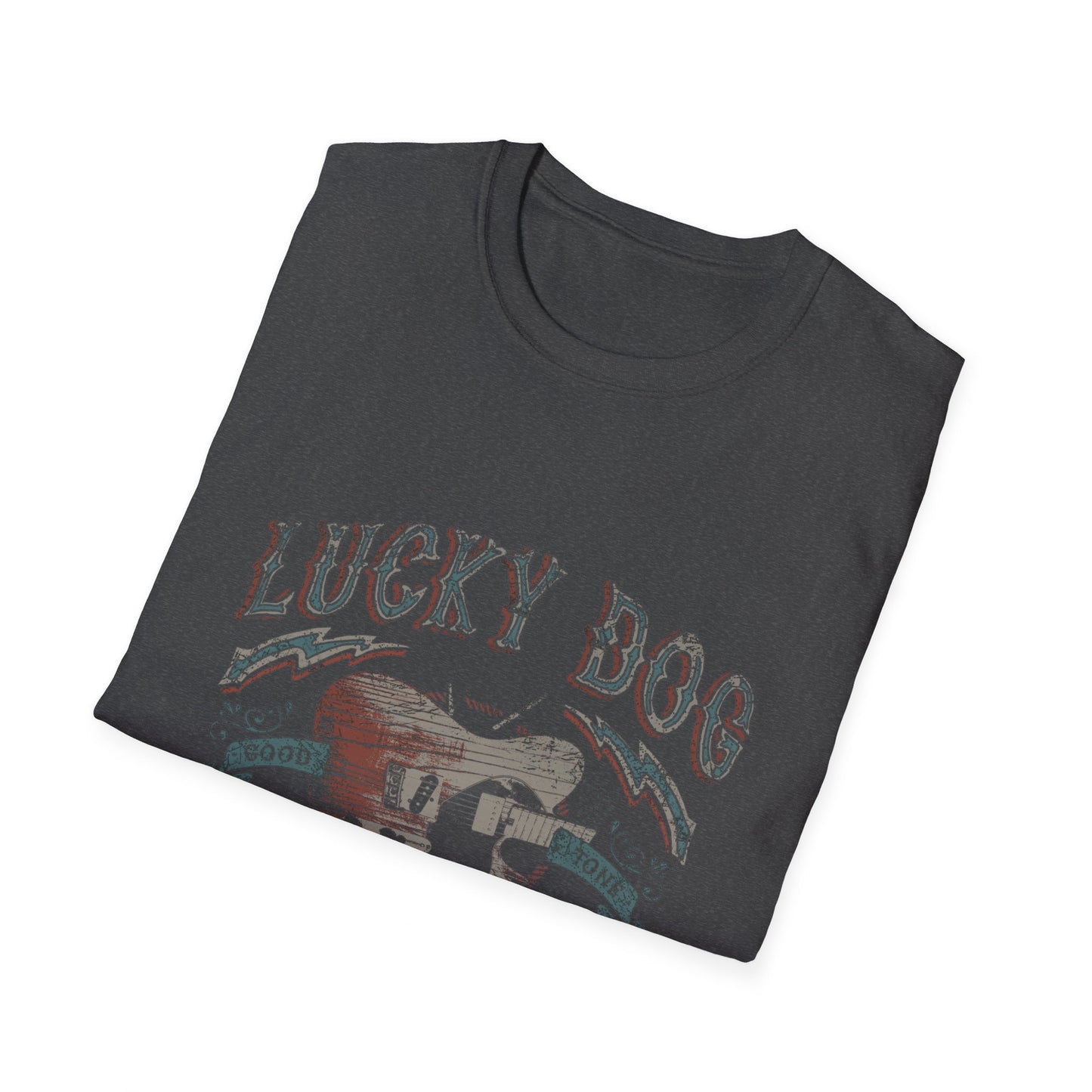 Canada ONLY- Reissue Lucky Dog Guitars T-shirt Outlaw Cowboy Guitar Vintage Hotrod Country Outlaw Nashville Tennessee