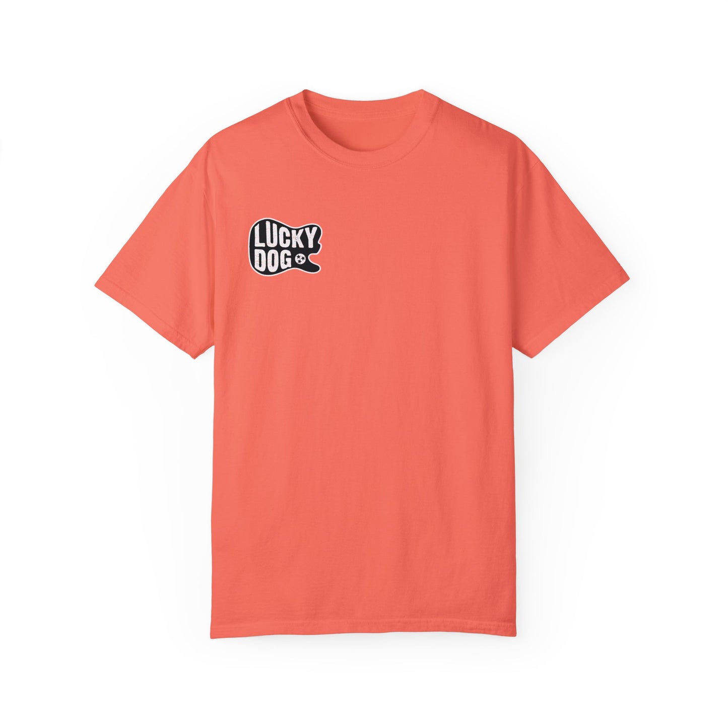 PREMIUM Comfort Colors Lucky Dog Guitar T-shirt - Just Say No To Boring Guitars - Tennessee Guitar Company new 2023 USA