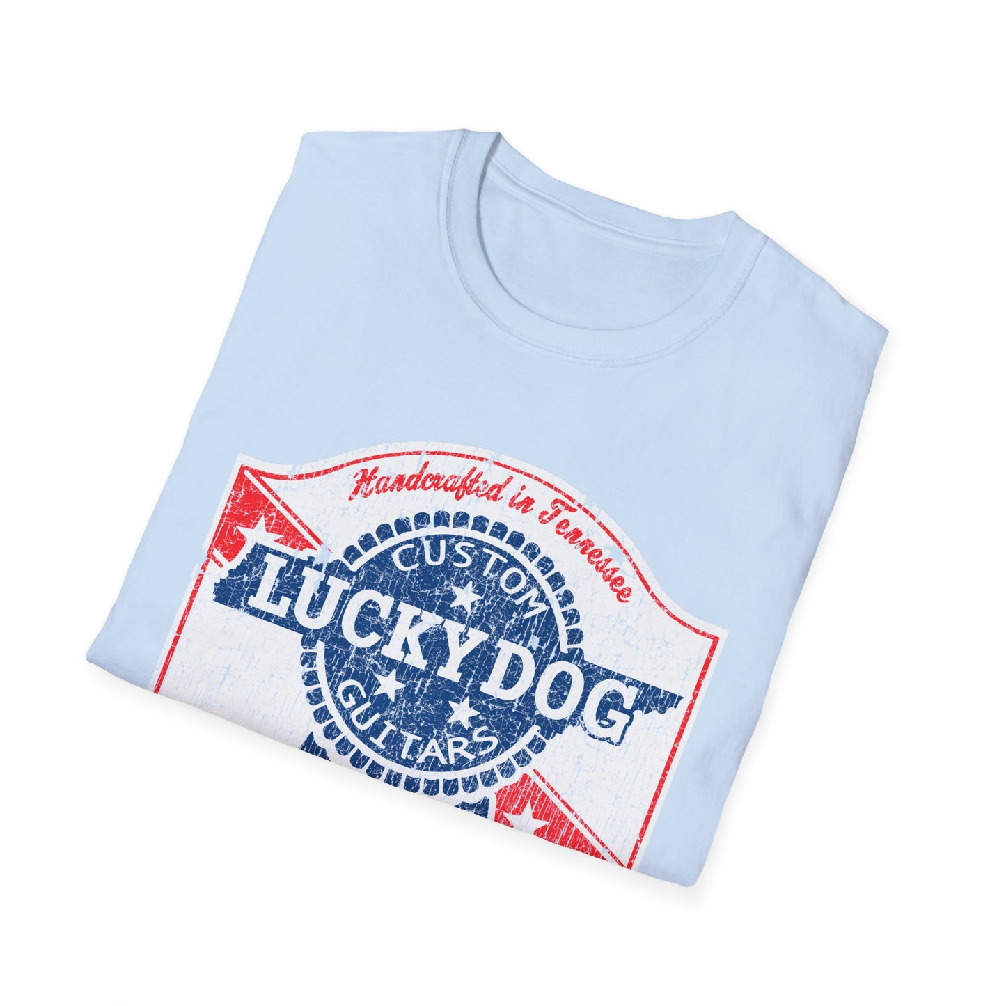 Australia Buyers ONLY- Lucky Dog Guitars T-shirt Retro Vintage T-shirt Country Music Outlaw USA stars Country Music Outlaw Biker Guitar